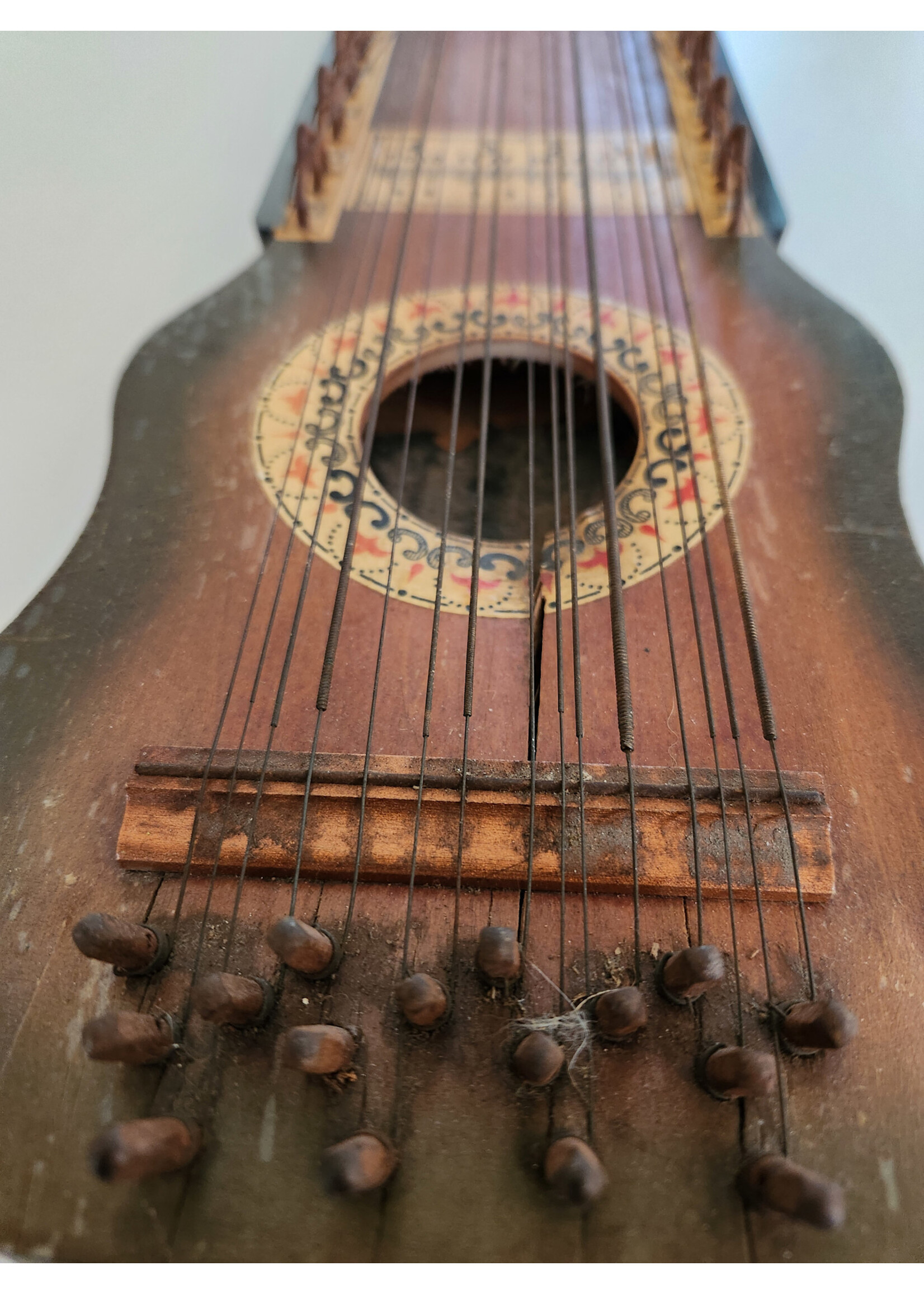 Antique Ukelin Wood Folk String Instrument - 1920s - Manufacturer's Advertising 27.5x7.5