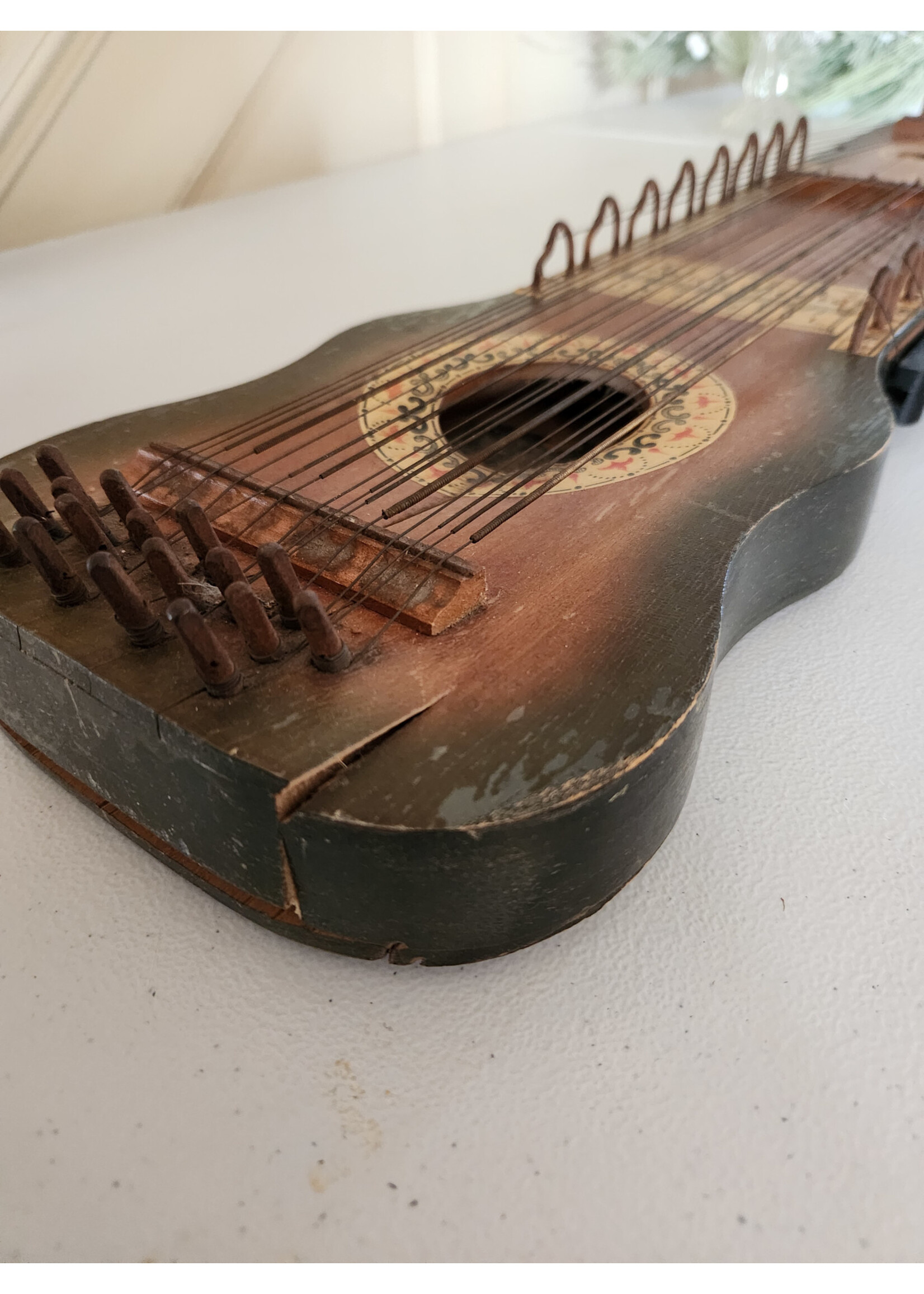 Antique Ukelin Wood Folk String Instrument - 1920s - Manufacturer's Advertising 27.5x7.5