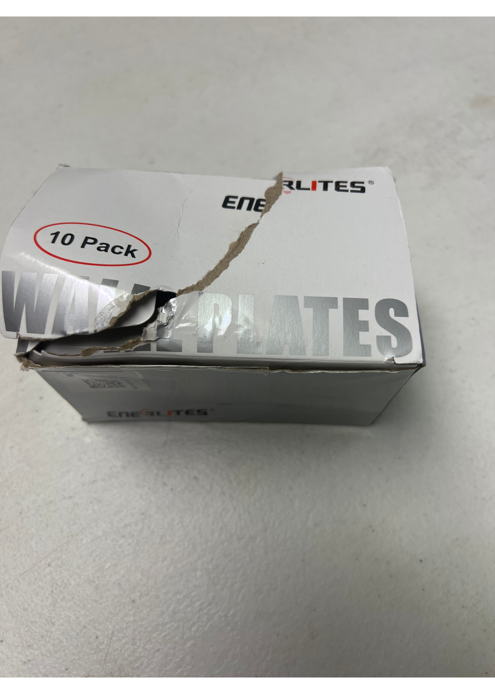 Open box- missing one screw -Enerlites 10pk Wall Plates Plug Covers #8831-W10P-UUT White Plastic