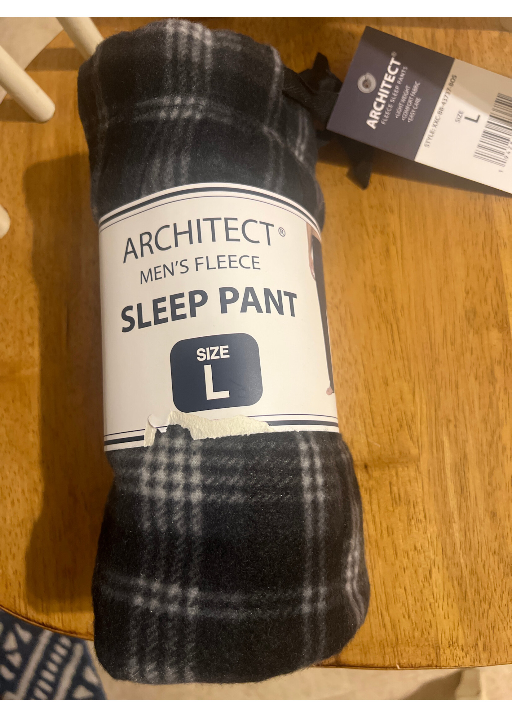 Architect Men’s Fleece Sleep Pant black flannel L