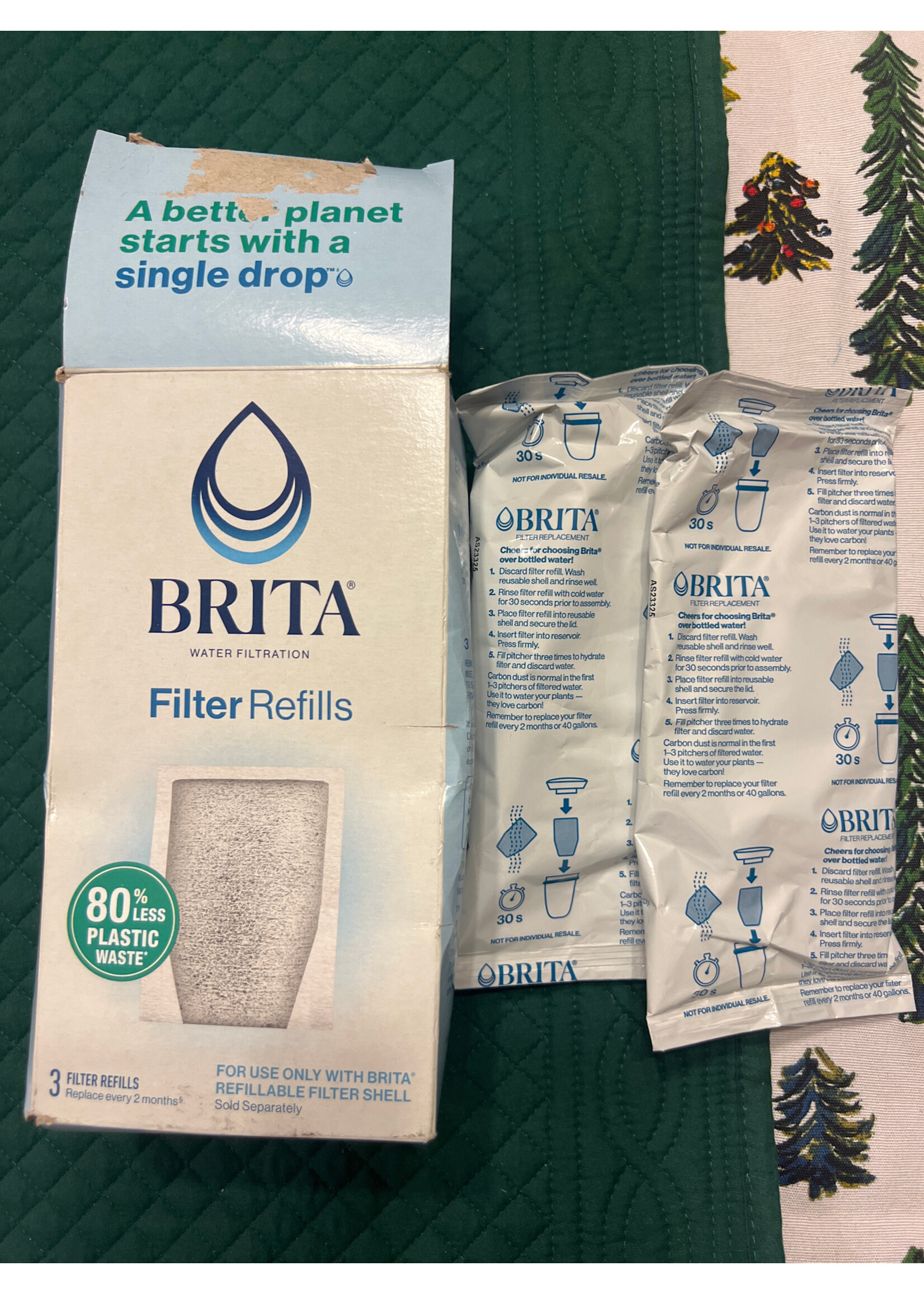 Box damage- missing 1- Brita Filter Refills *2 filter refills for use with Brita refillable filter shell