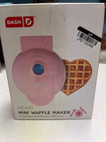 Used- Dash Heart Mini Waffle Maker 4” 350w