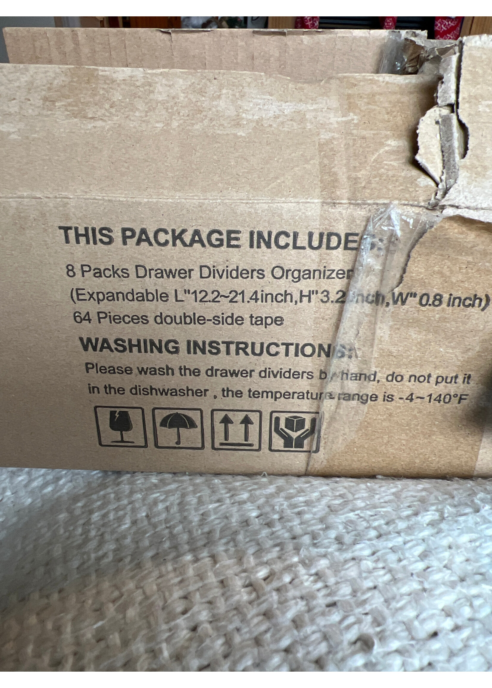 Open box- VTopmart expandable drawer dividers organizer 8 pk