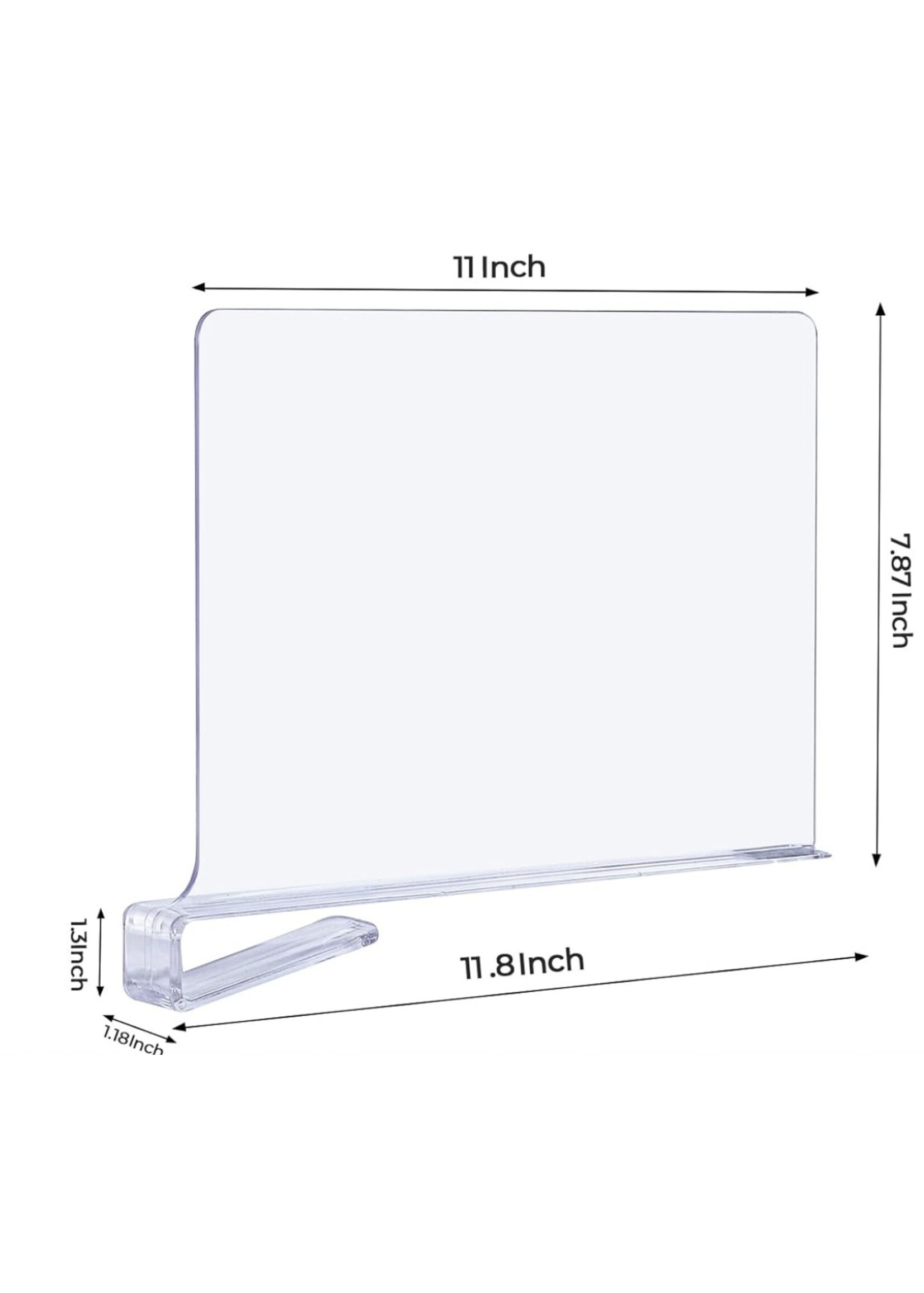 JOY DECOR 6 Pack Acrylic Clear Shelf Dividers for Closets Organizer and Storage Adjustable Vertical