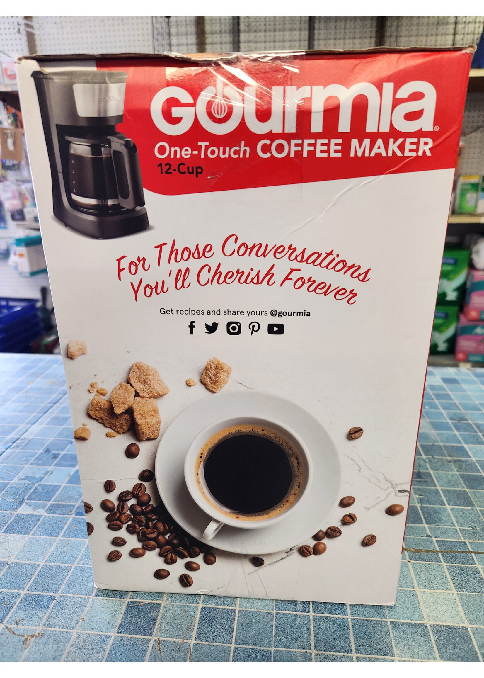 Gourmia 12 Cup One-Touch Switch Coffee Maker with Auto Keep Warm Black: Drip Coffee Machine, 900W, Basket Filter