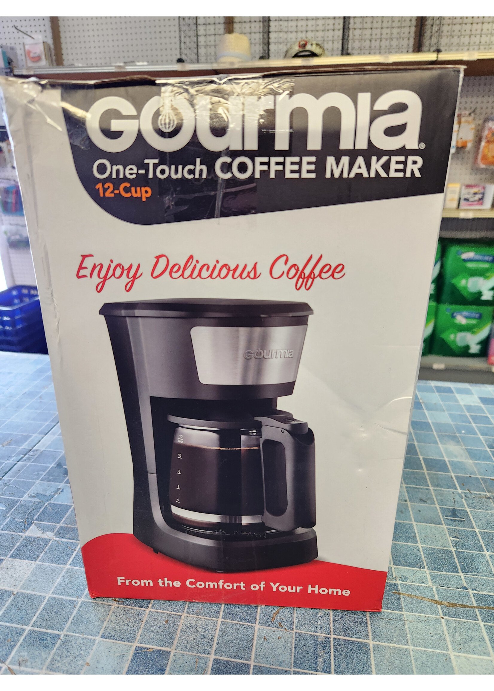 Gourmia 12 Cup One-Touch Switch Coffee Maker with Auto Keep Warm Black: Drip Coffee Machine, 900W, Basket Filter