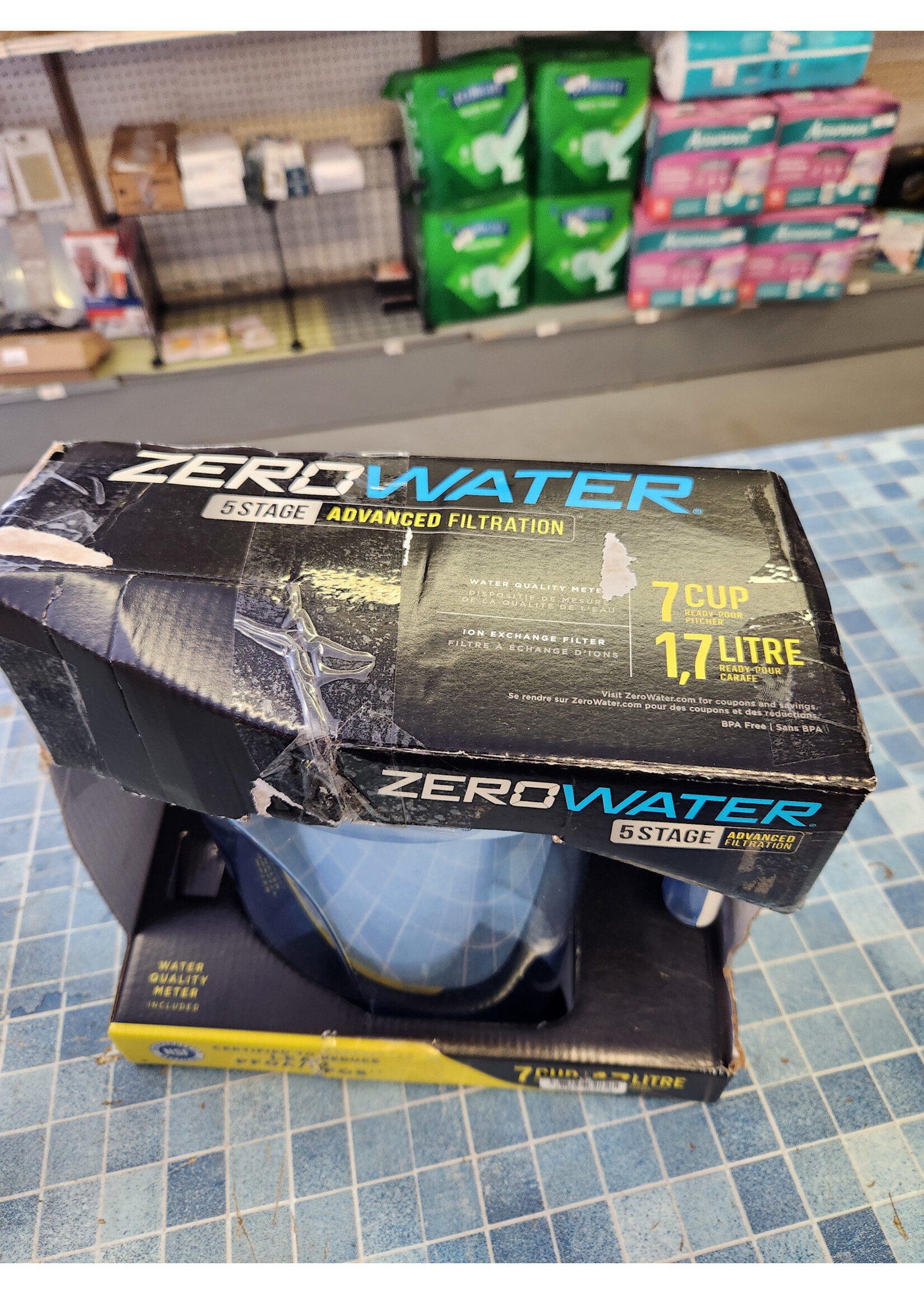 *Used/Missing Filter/Meter ZeroWater 7 Cup Pitcher with Ready-Pour + Free Water Quality Meter