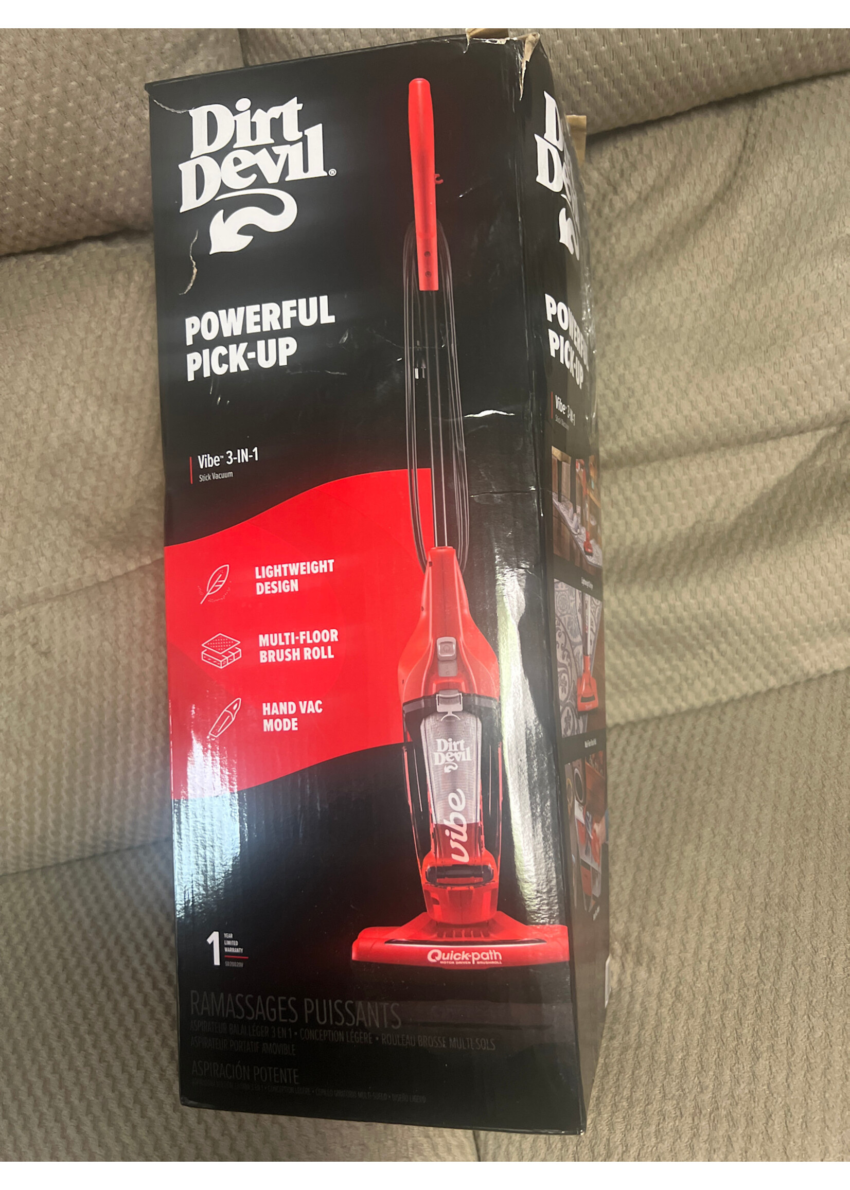 Open box- Dirt Devil Vibe 3-in-1 stick vacuum