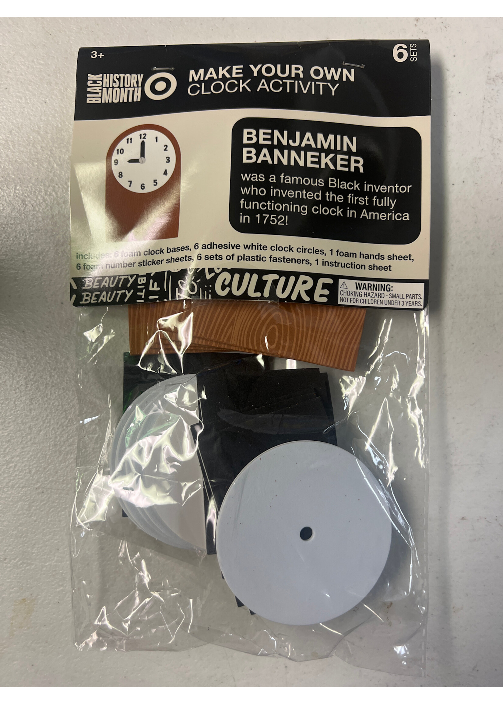 Black History Month - Make Your Own Clock Activity (Benjamin Banneker) 6 sets