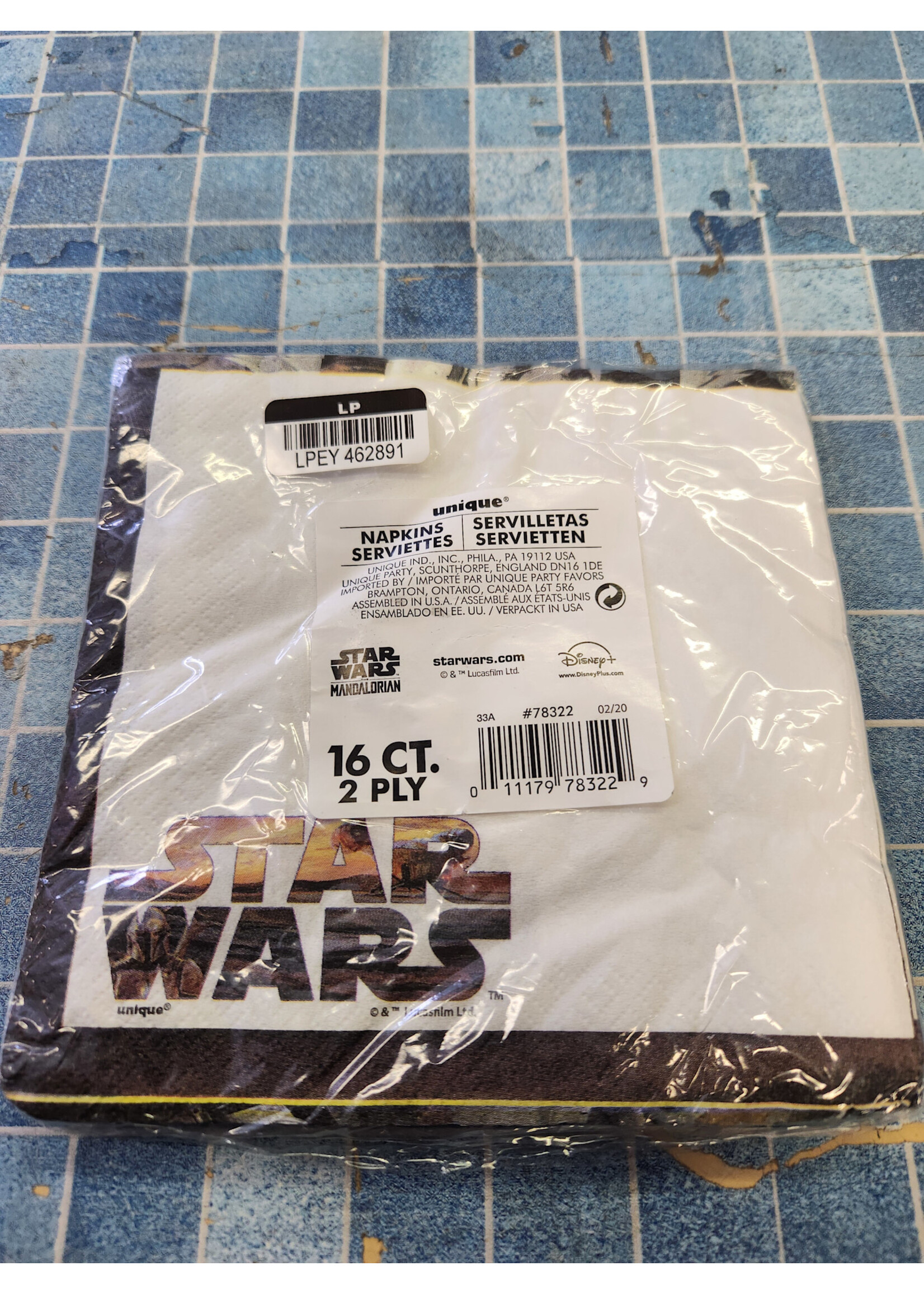 Star Wars Baby Yoda Darth Vader Mandalorian The Child 16ct Lunch Napkins
