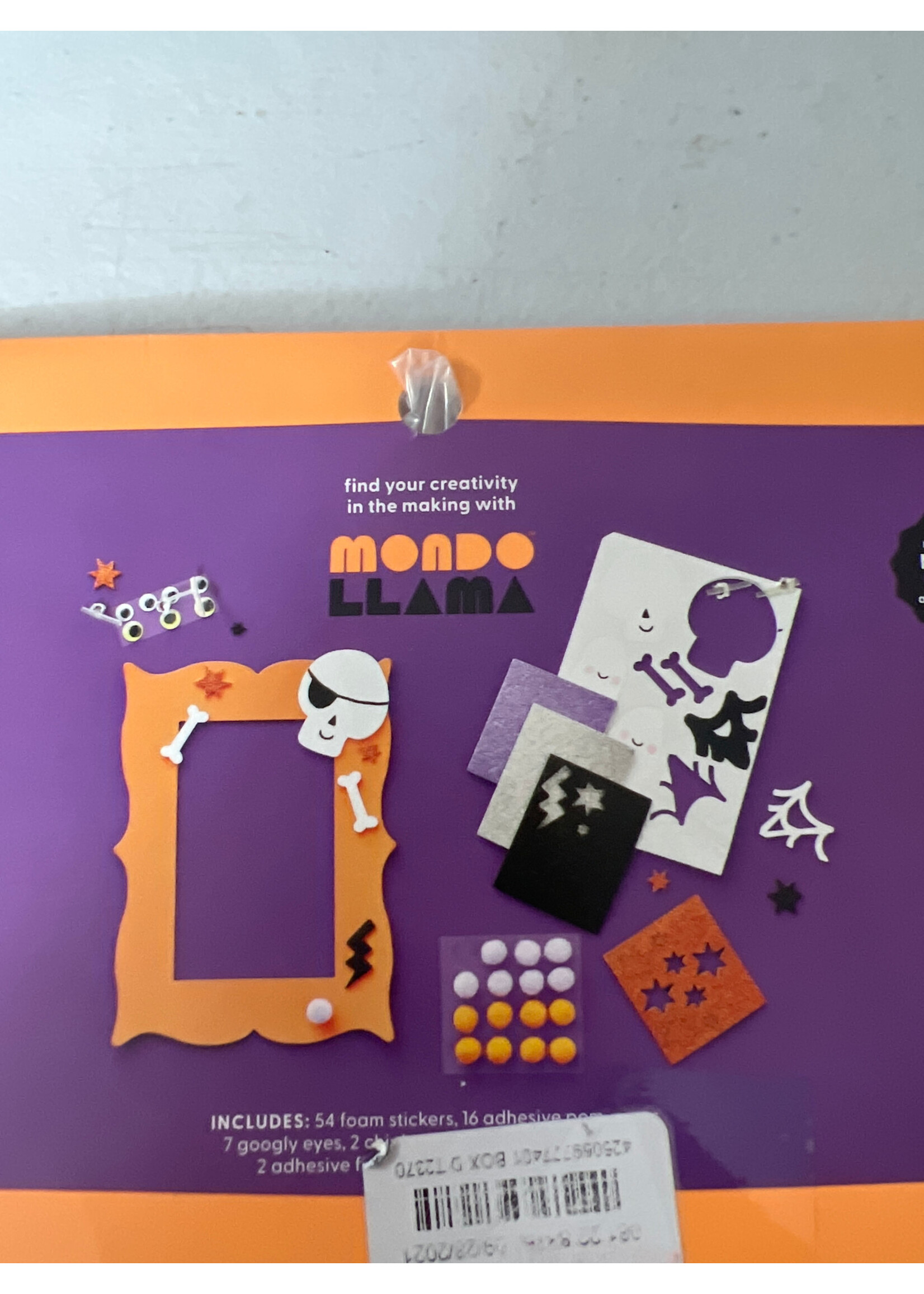 Open package- Mondo Llama Create Your Own Frames Kit Halloween theme
