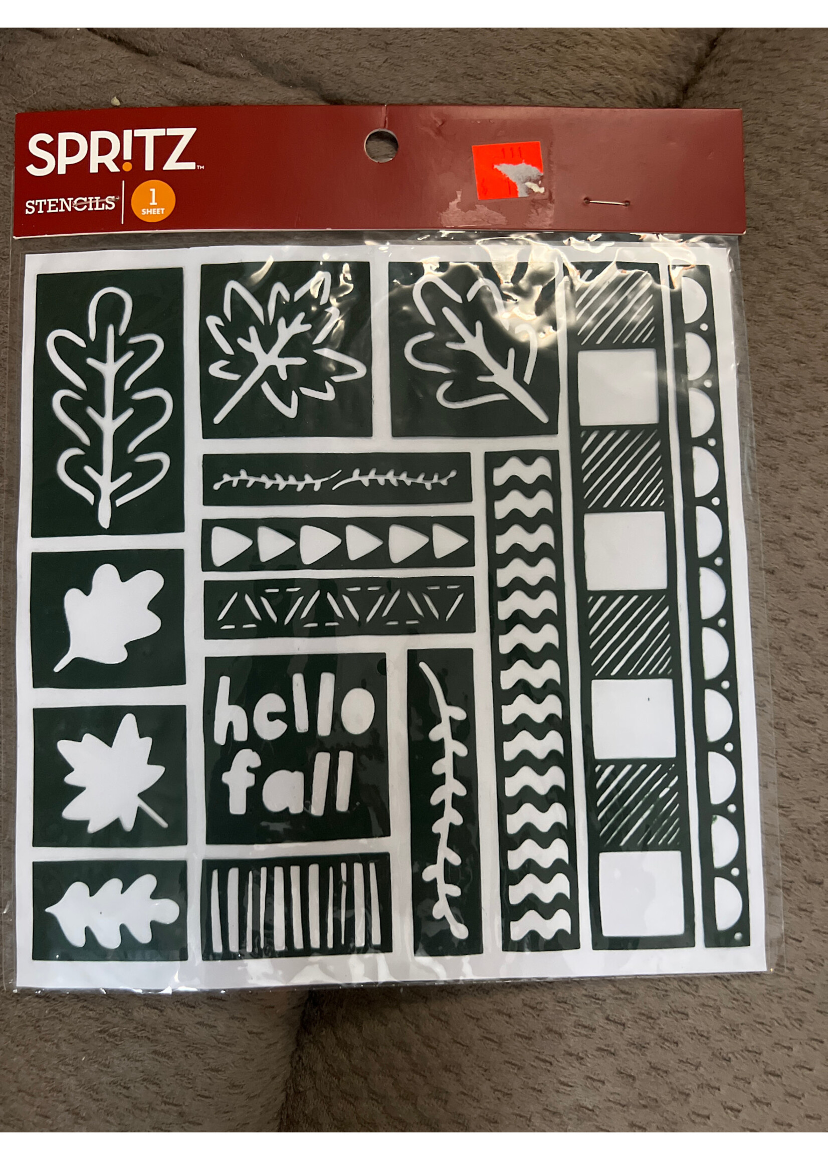 Spritz Fall Stencils 1 sheet