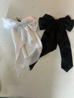 Two oversized bows NWOT black & white with clips