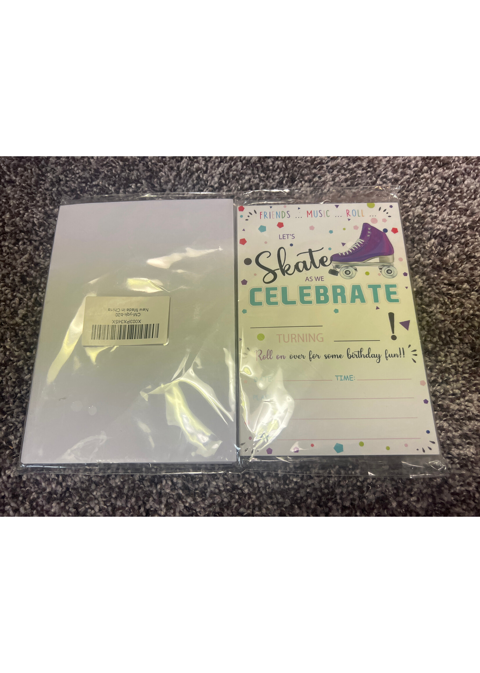 20ct Birthday Invitations- Let’s Skate as We Celebrate - birthday party