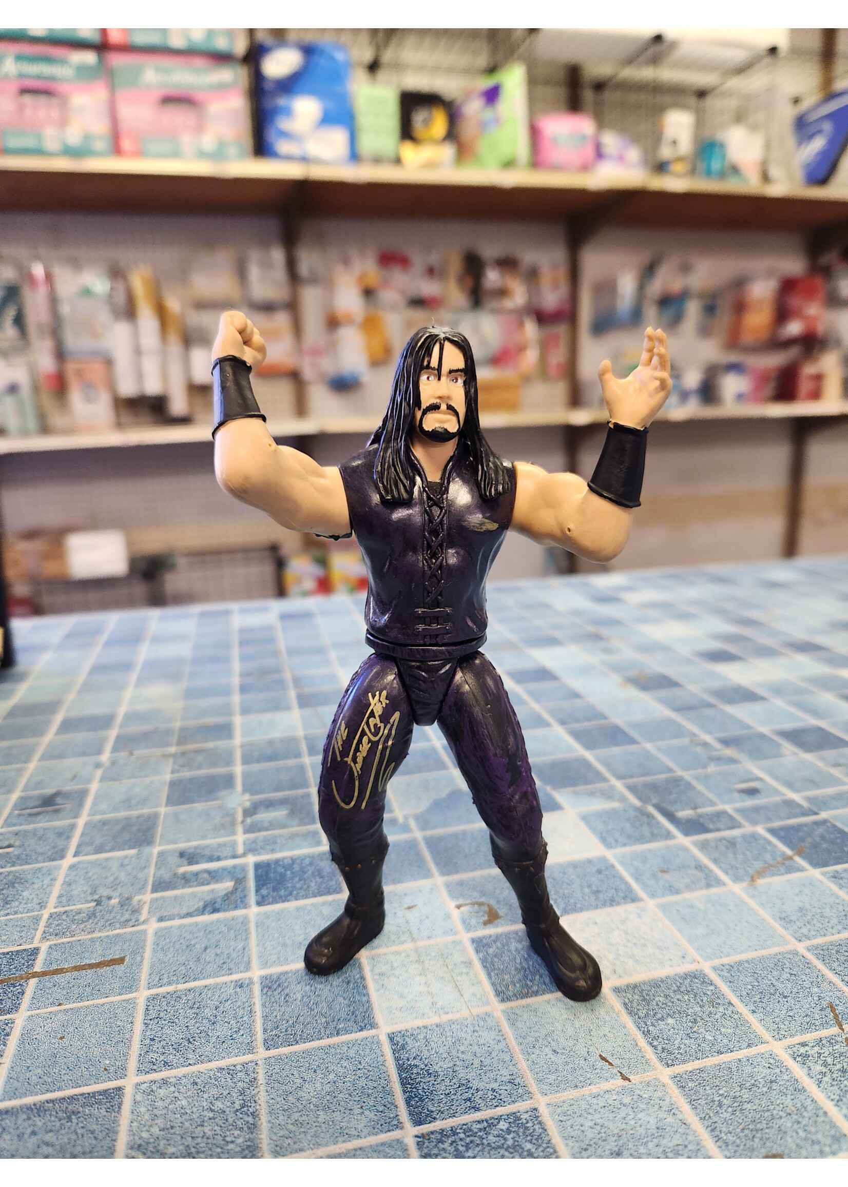 Autographed 1997 Undertaker WWE WWF Jakks Pacific Slammers Series 1 Wrestling Action Figure