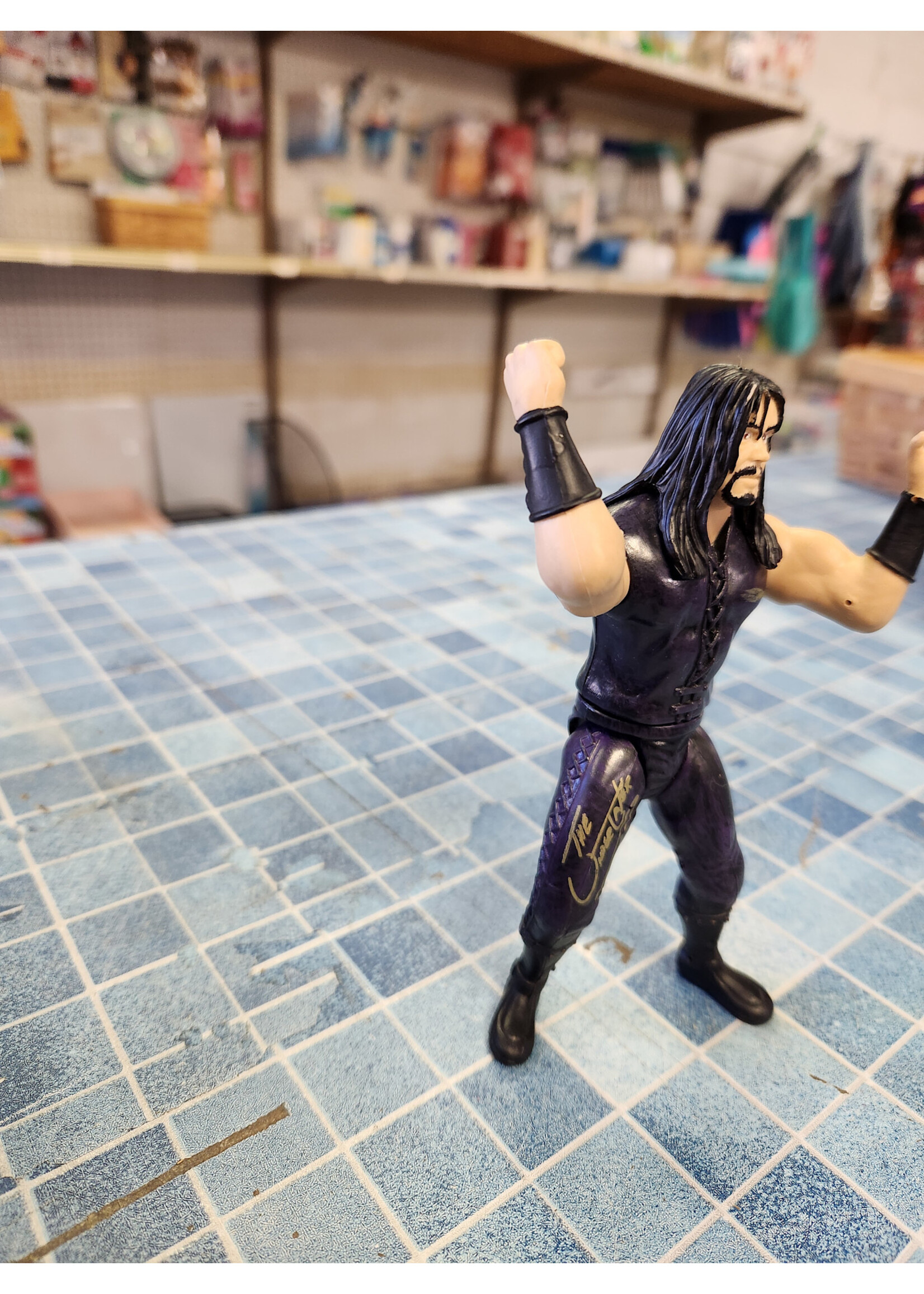 Autographed 1997 Undertaker WWE WWF Jakks Pacific Slammers Series 1 Wrestling Action Figure