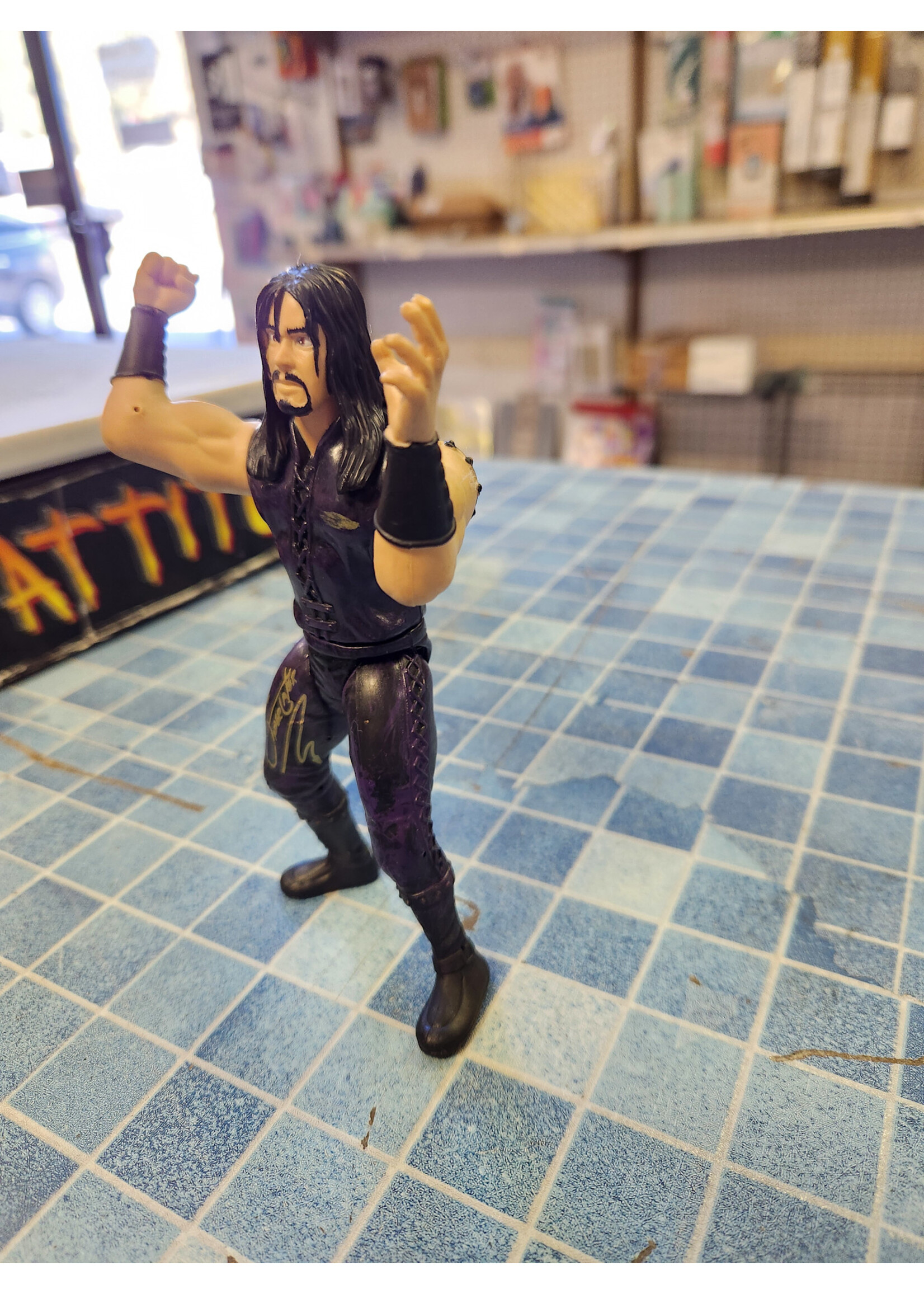 Autographed 1997 Undertaker WWE WWF Jakks Pacific Slammers Series 1 Wrestling Action Figure