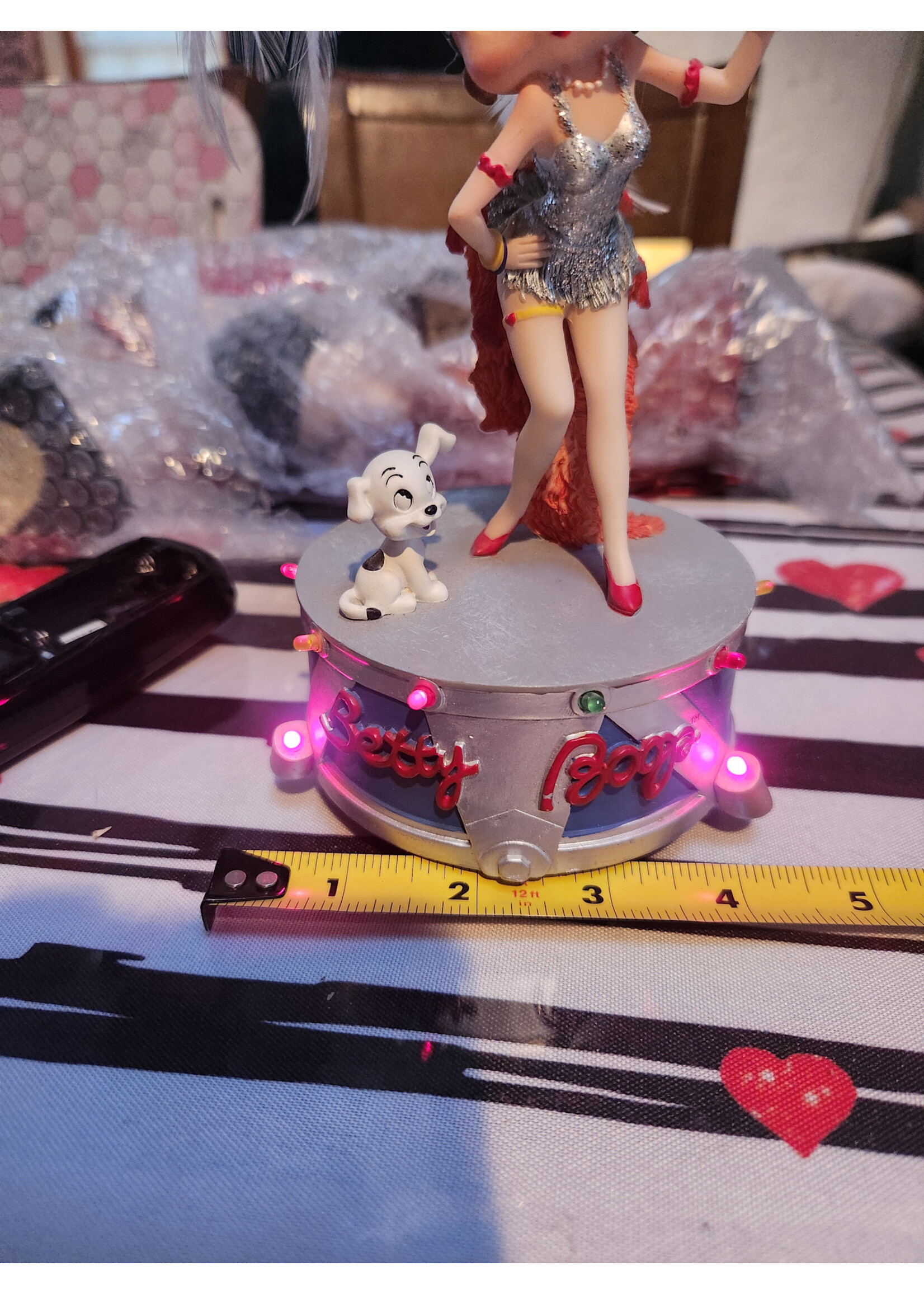 Betty Boop & Pudgy Music Box Lights Up Plays Rag Time Era Song King Fleischer