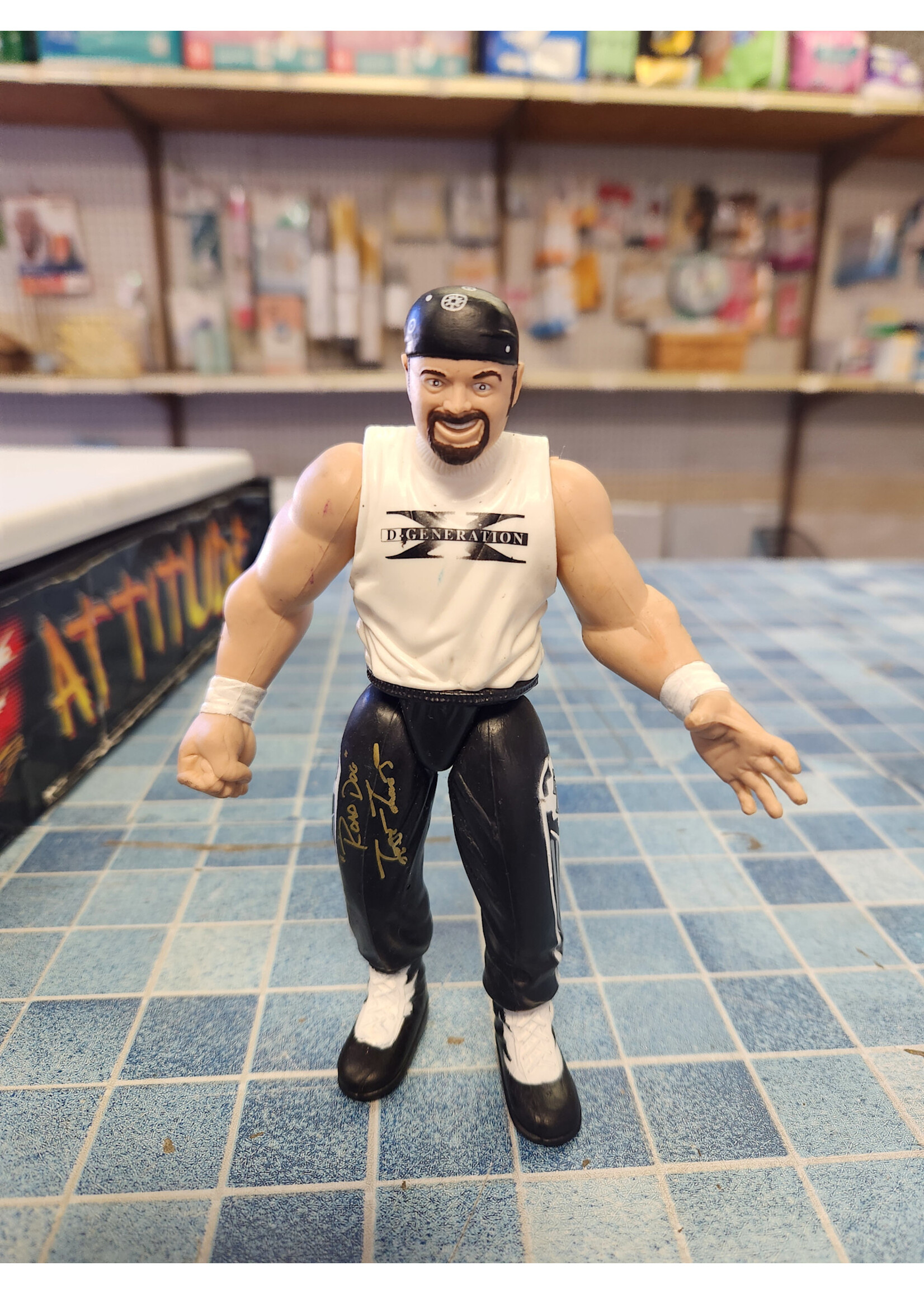 Autographed Jakks Pacific Road Dogg Jesse James Action Figure 1998 WWF Signature Series 2 DX