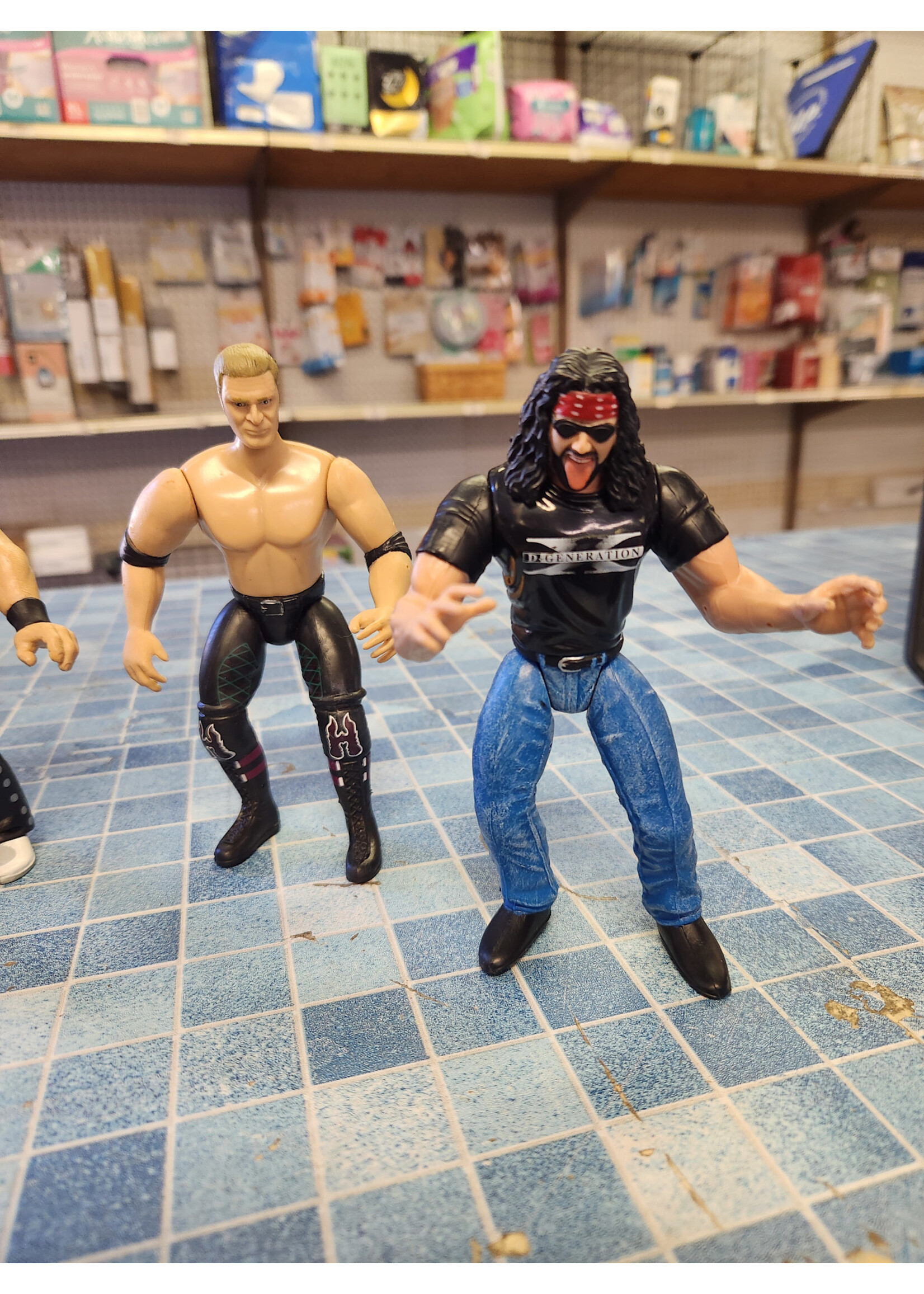 Lot of 4 WWF WWE Jakks Wrestling Action Figure 1998 Kane Shawn Michales Hunter XPac