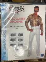 Charades the Diamond Collection Gold Glitter Disco Shirt 3X Adult Costume