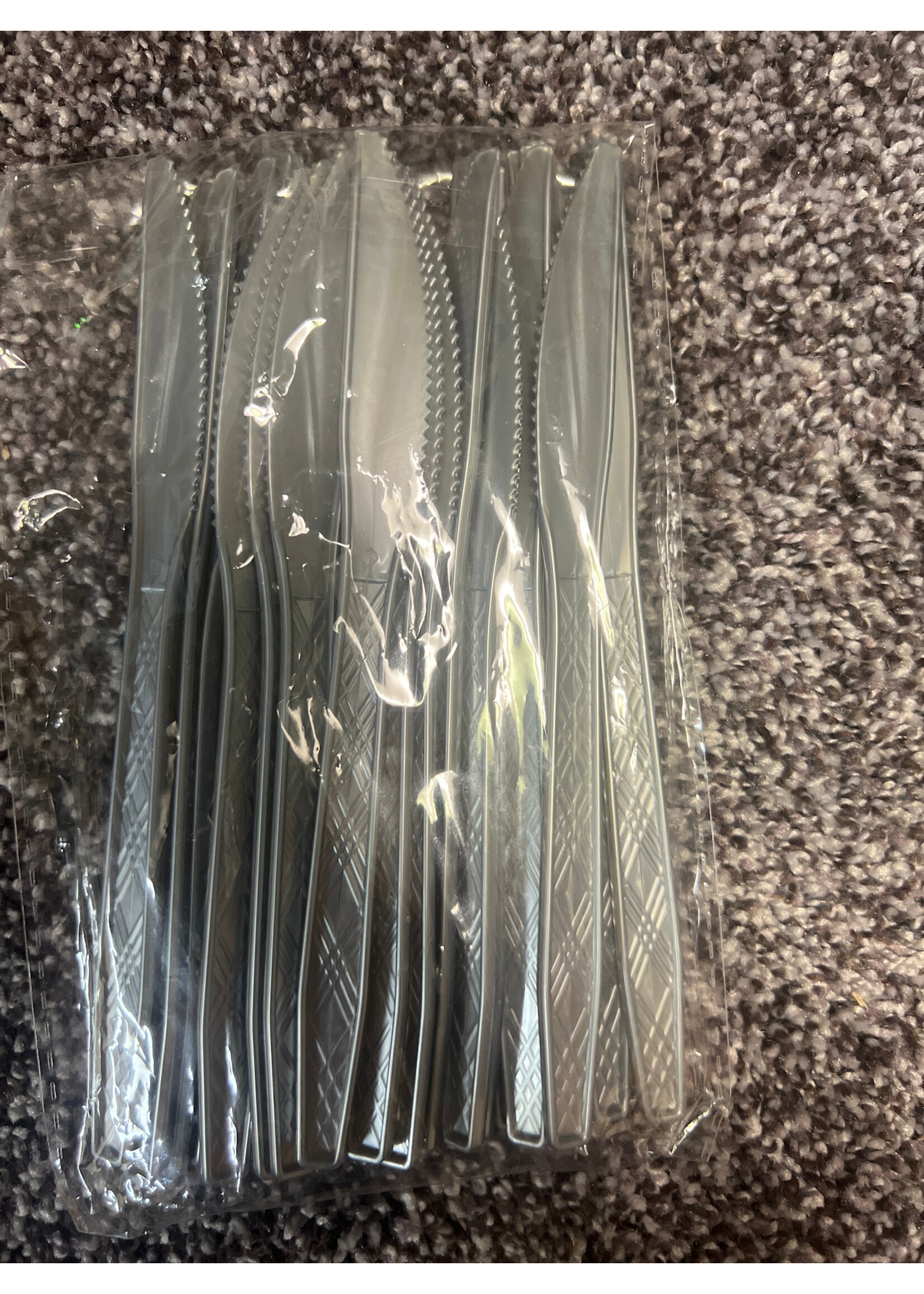 25 ct Gray Plastic Knives disposable silverware