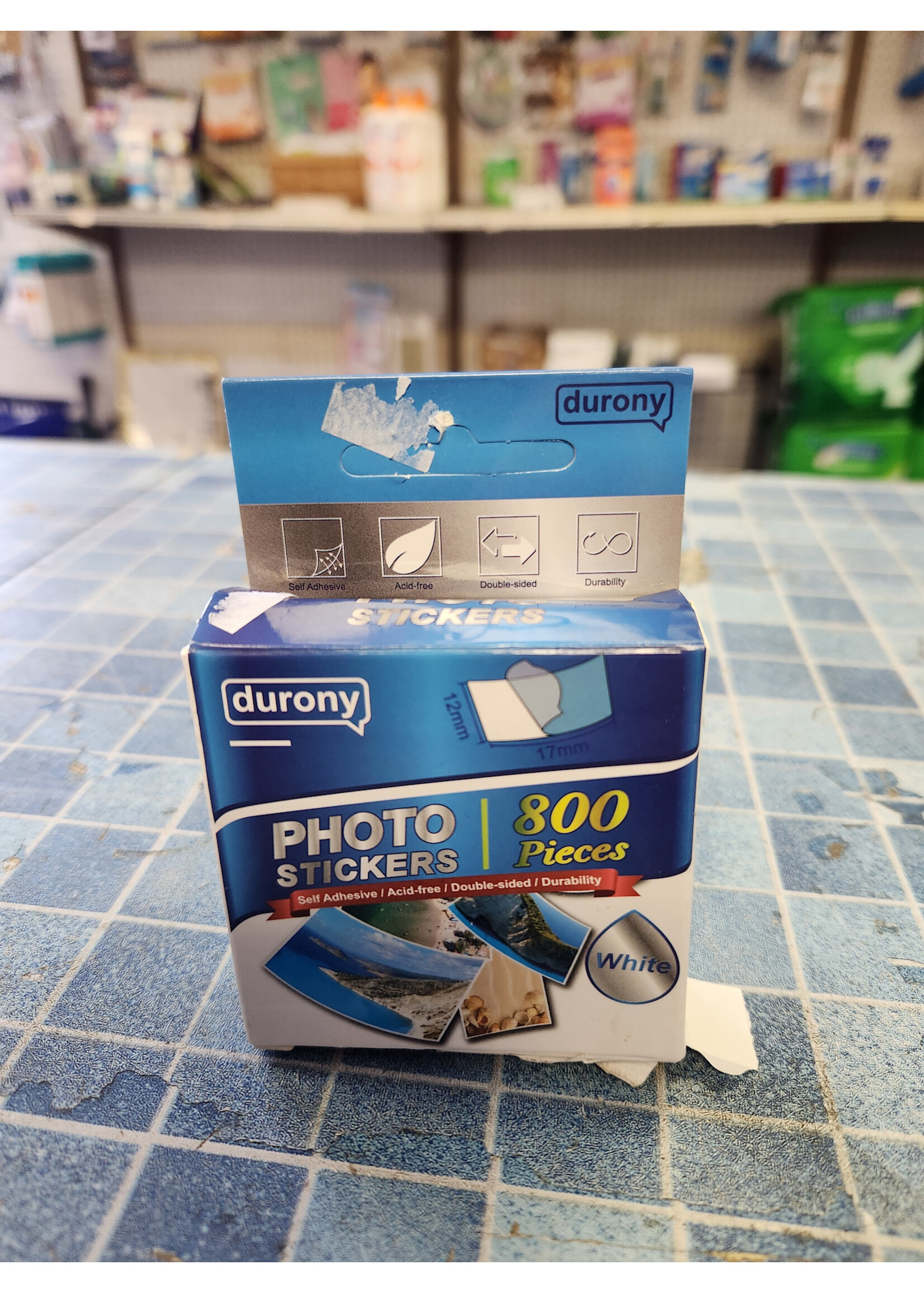 durony 800 Pieces Photo Sticker White Double-Sided Self Adhesive Photo Tape