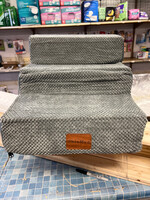 ShinHye Pet Steps - foam w/ zippered cover 3 steps 12" high total, 15"w 16"d grey
