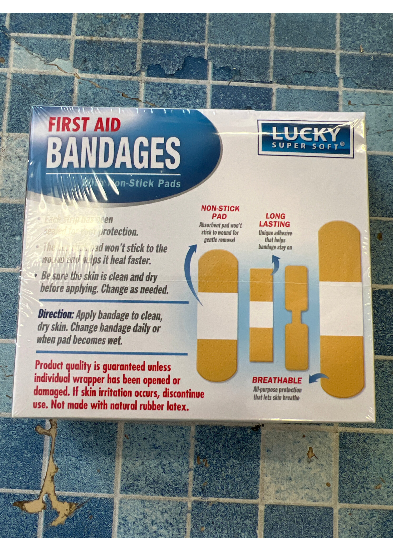 Lucky Super Soft First Aid Bandages family pack 100 assorted sizes
