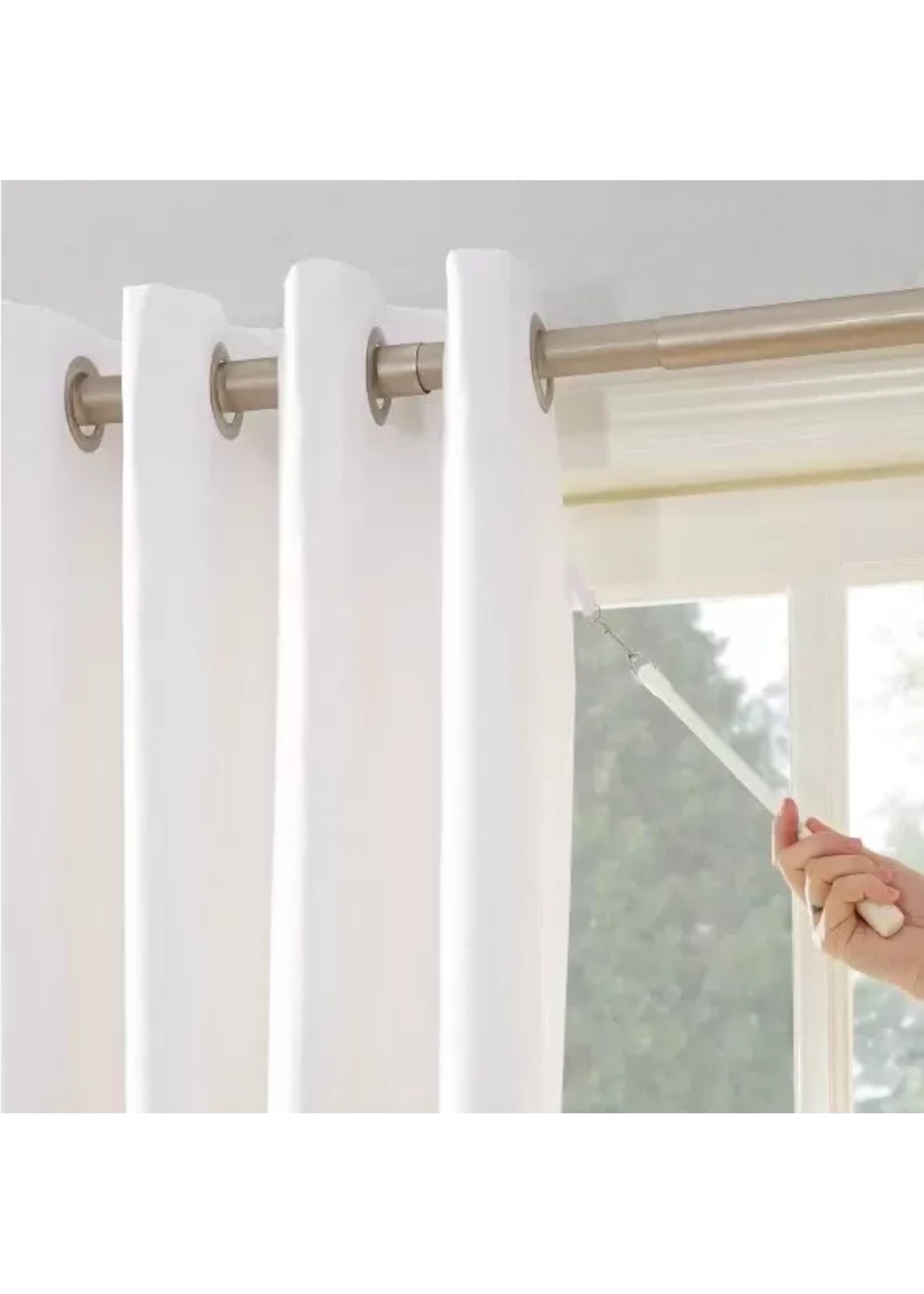 MAINSTAYS SLIDING GLASS DOOR THERMAL LINED DARKENING GROMMET PANEL,WHITE 100X84