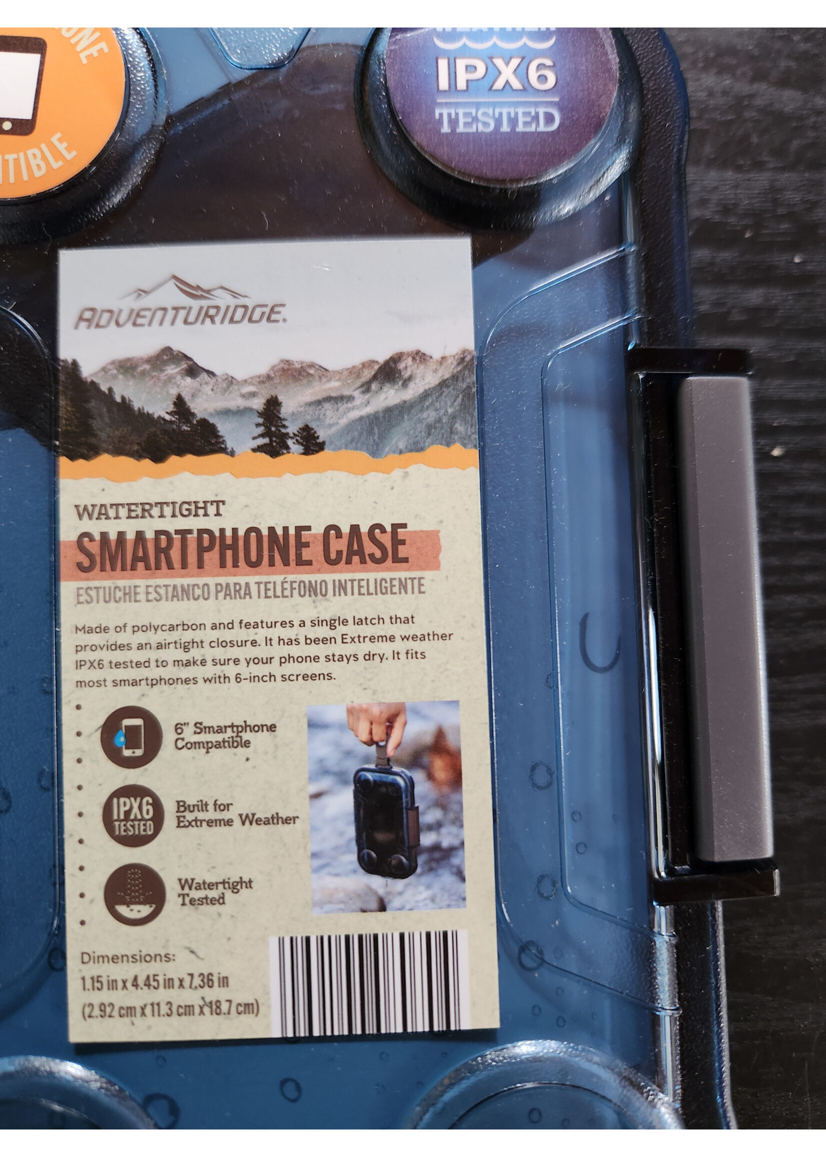 Adventuridge WaterTight 6" Smartphone Case Compatible Extreme Weather IPX6 Blue Tint
