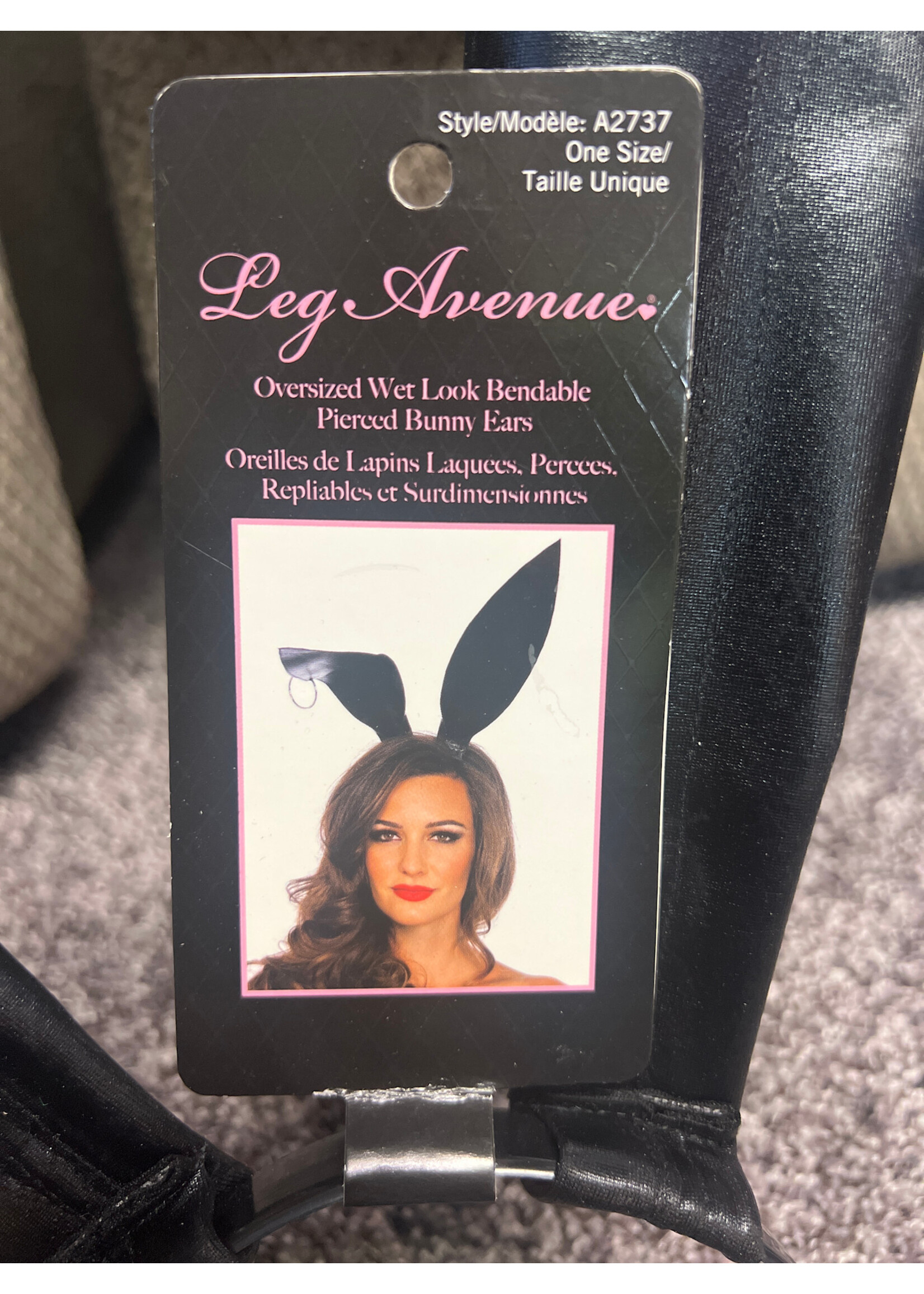 Leg Avenue Oversized Wet Look Bendable Pierced Bunny ears black