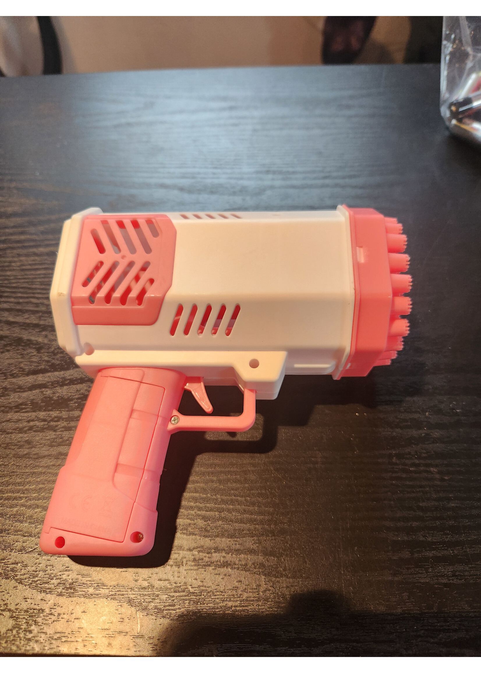 Pink/White 40 Hole Bubble Blaster Gun w/ Light