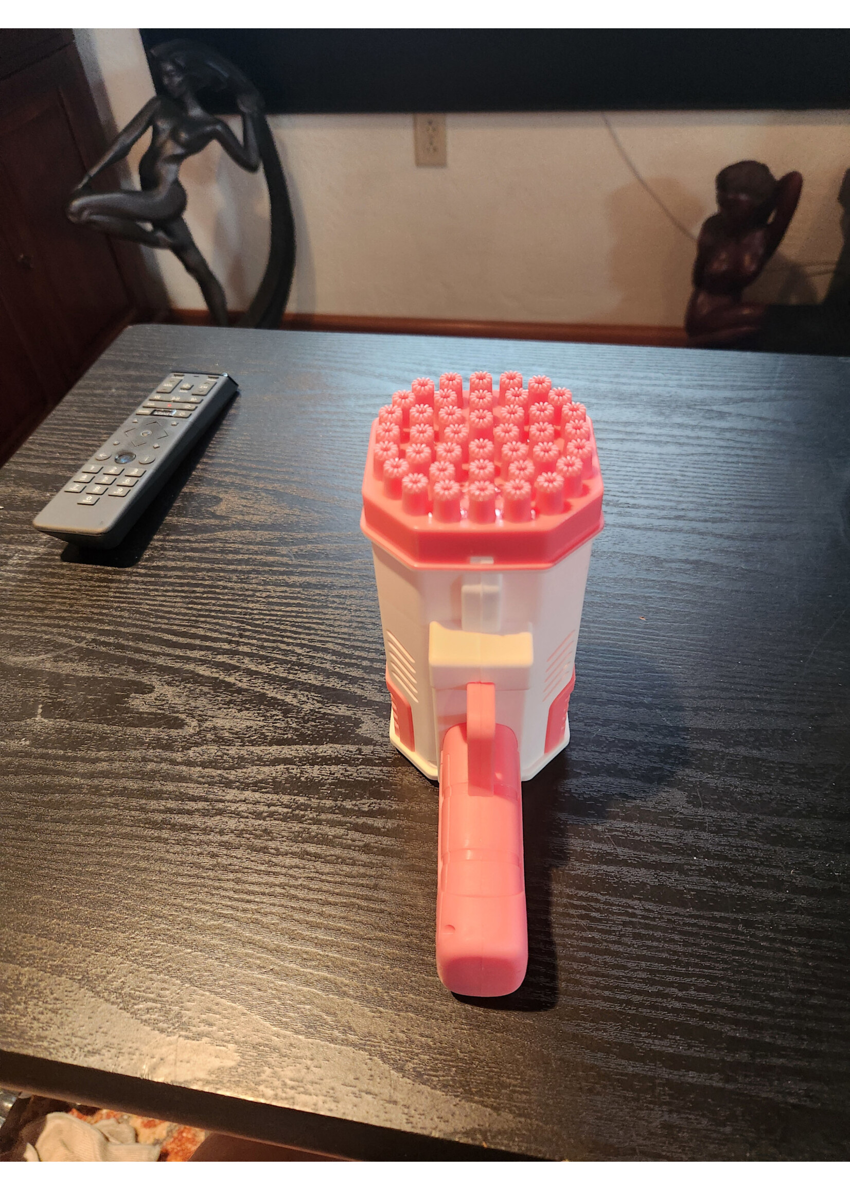 Pink/White 40 Hole Bubble Blaster Gun w/ Light