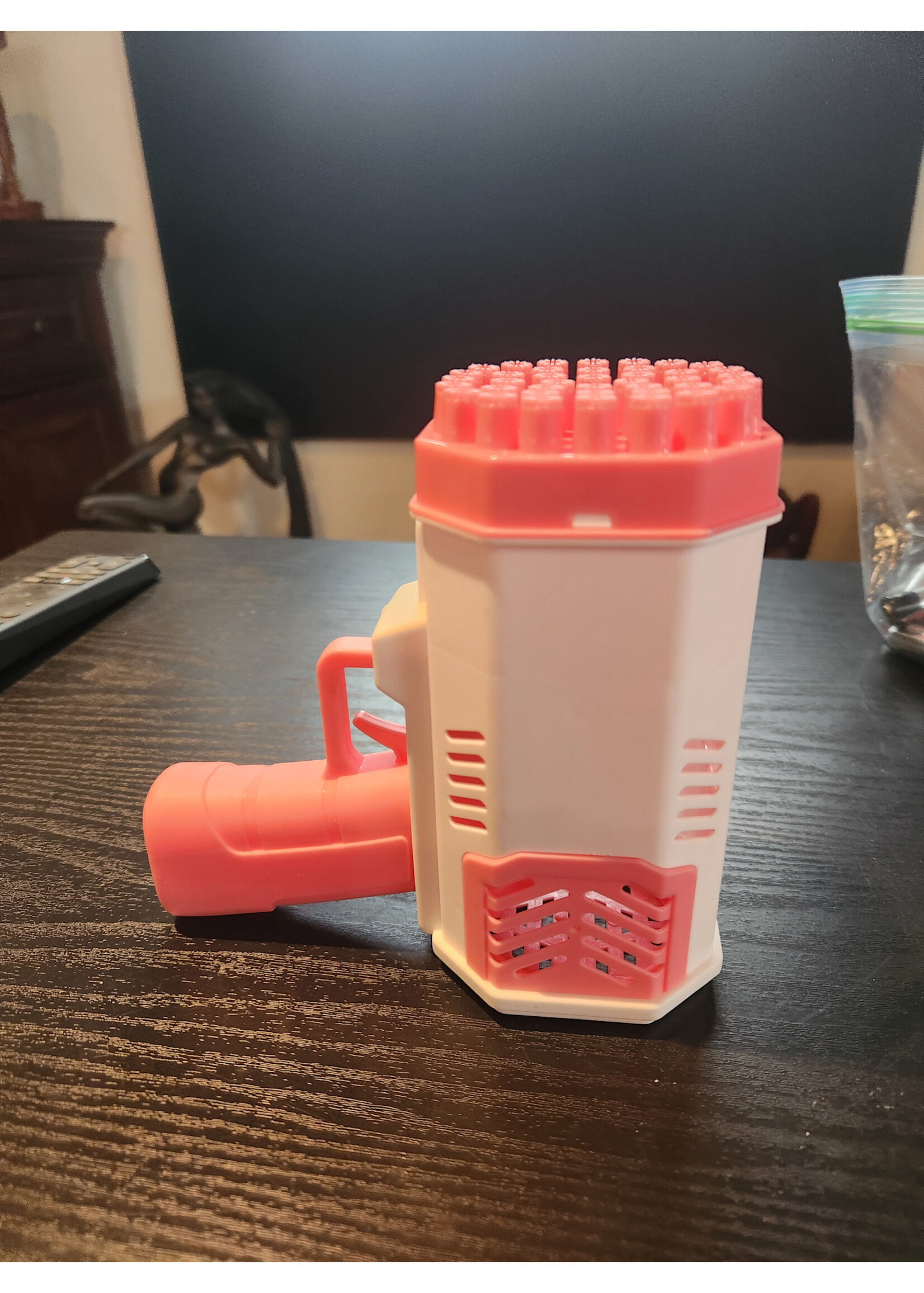 Pink/White 40 Hole Bubble Blaster Gun w/ Light