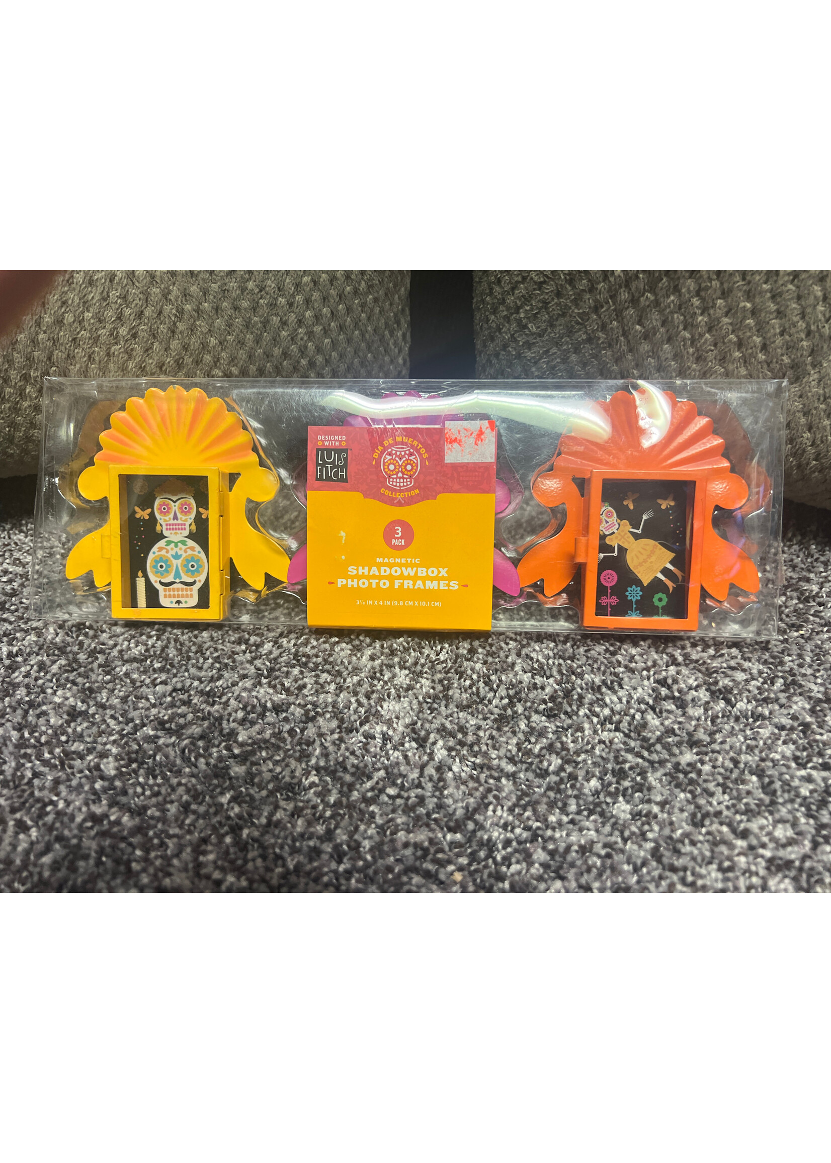 Dia de Muertos Collection w/ Luis Fitch magnetic shadowbox picture frames 4”x4” 3pk