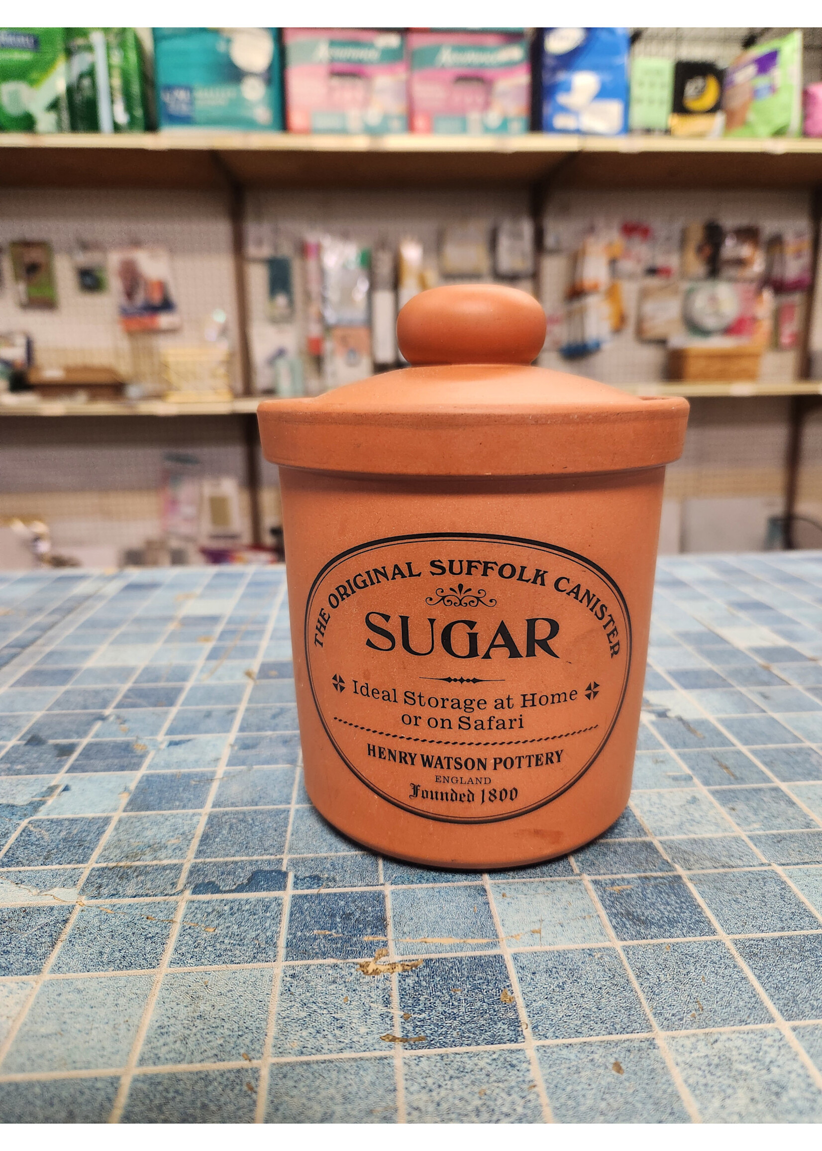 *Chip Inside Lid The Original Suffolk Sugar Mid Century Canister by Henry Watson Pottery
