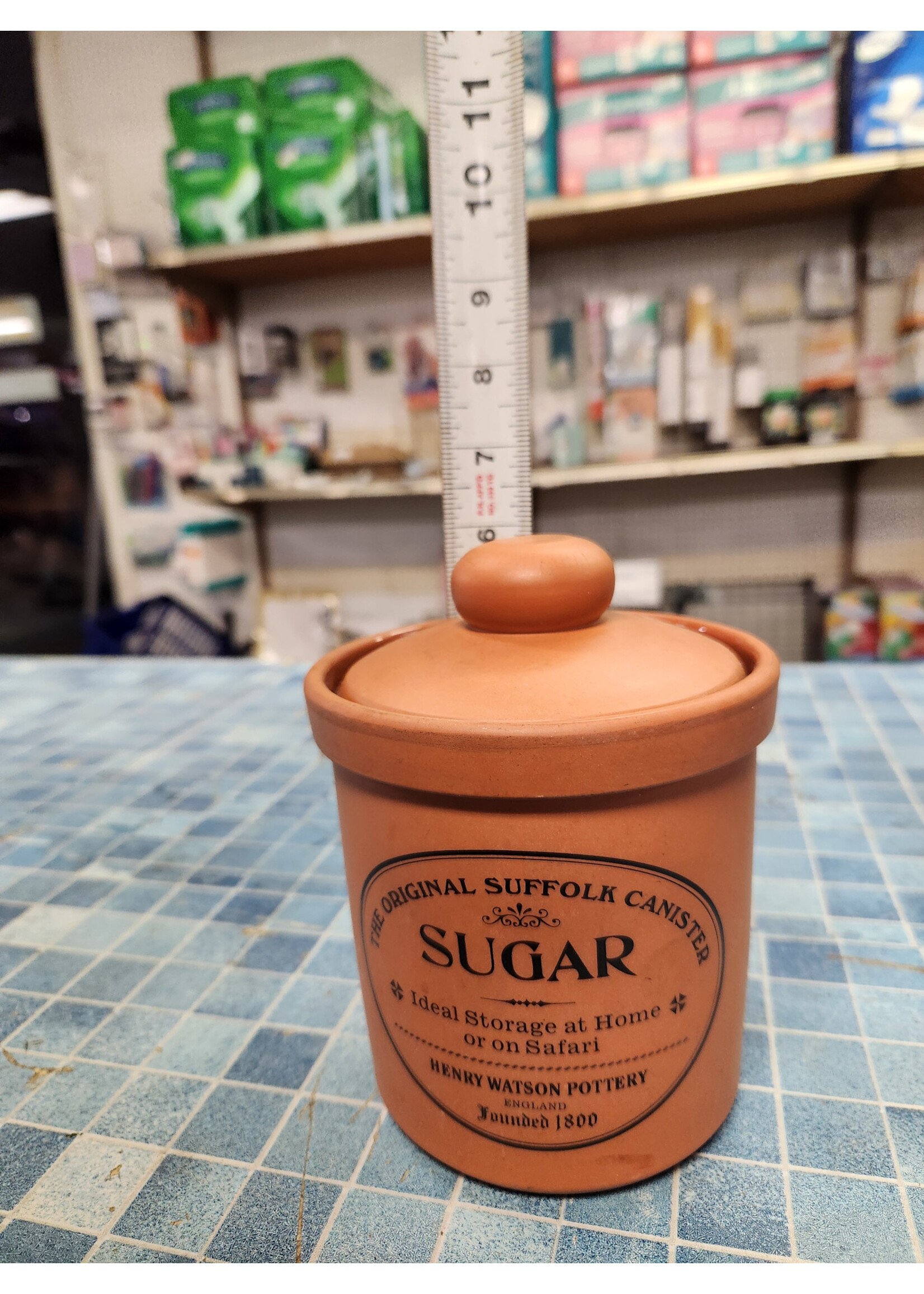 *Chip Inside Lid The Original Suffolk Sugar Mid Century Canister by Henry Watson Pottery