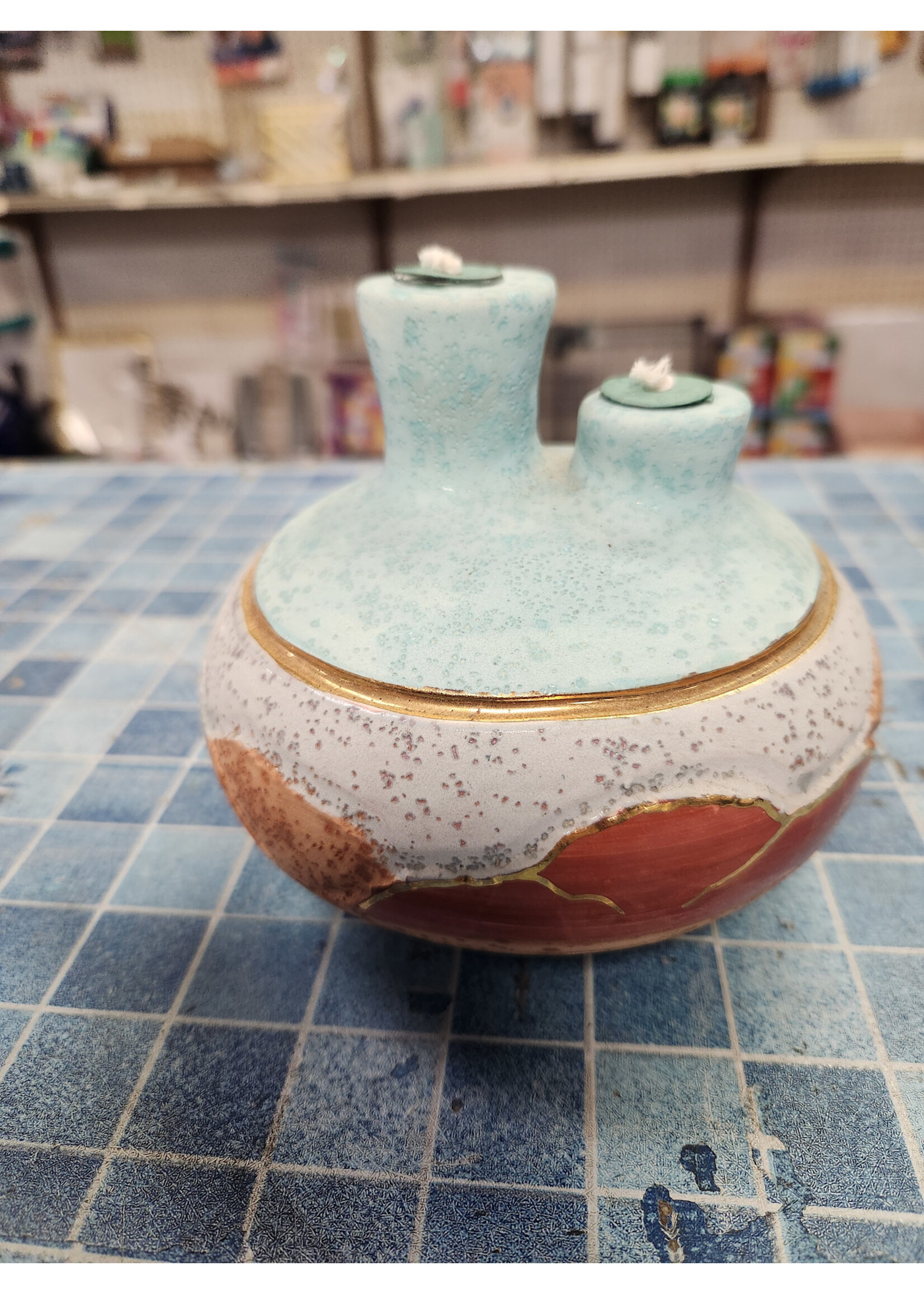 VTG Southwestern Native American Pottery Double Wick
