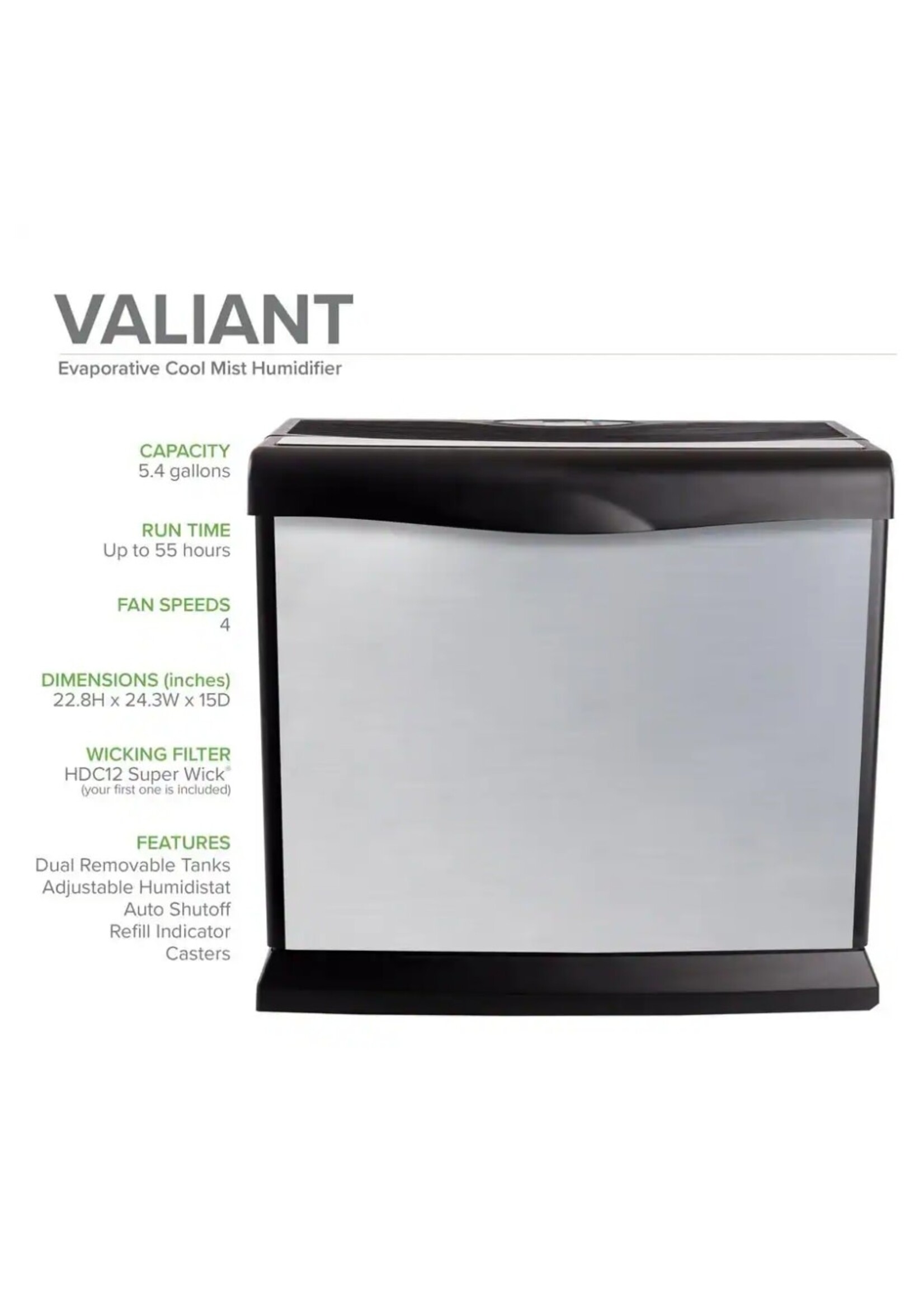 Essick AirCare VALIANT -Gal. Cool Mist Evaporative Whole House Humidifier for 4,000 sq. ft., Brushed Nickel