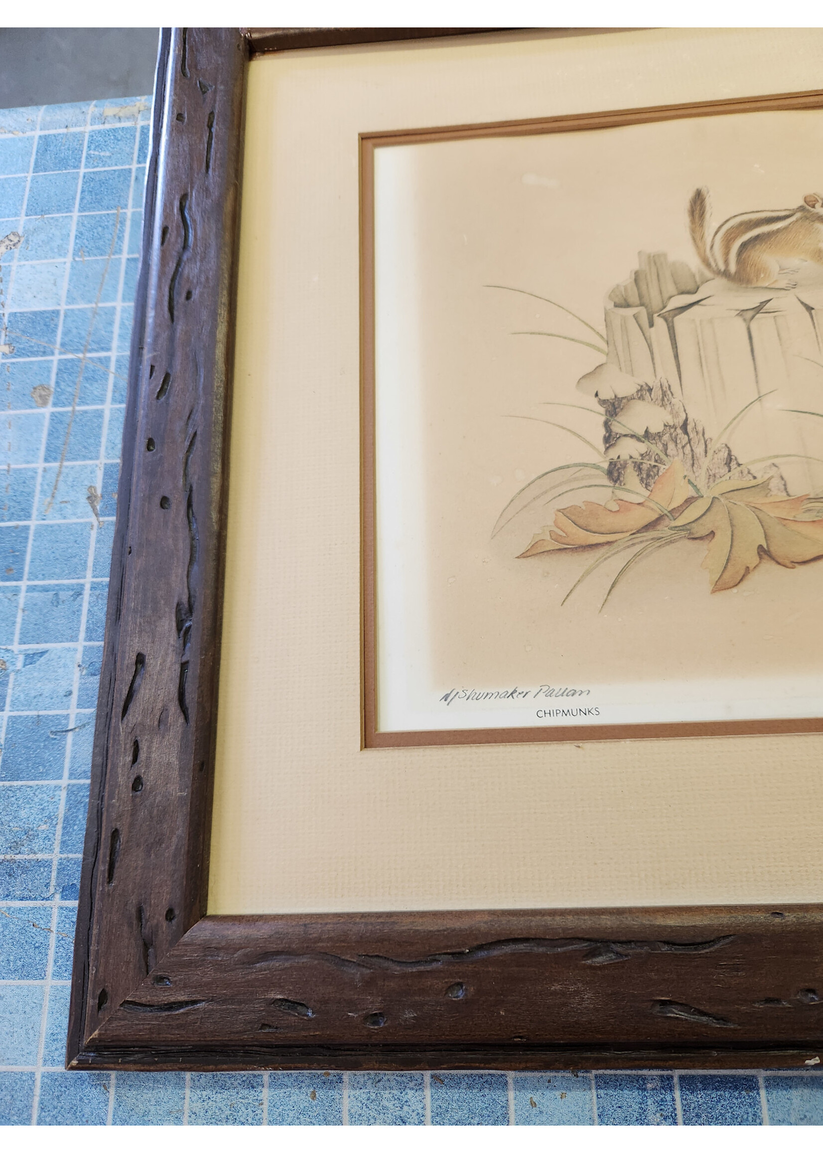 Nancy Shumaker Pallan Chipmunks Family Art Print 20/1000 Signed LE 23x19