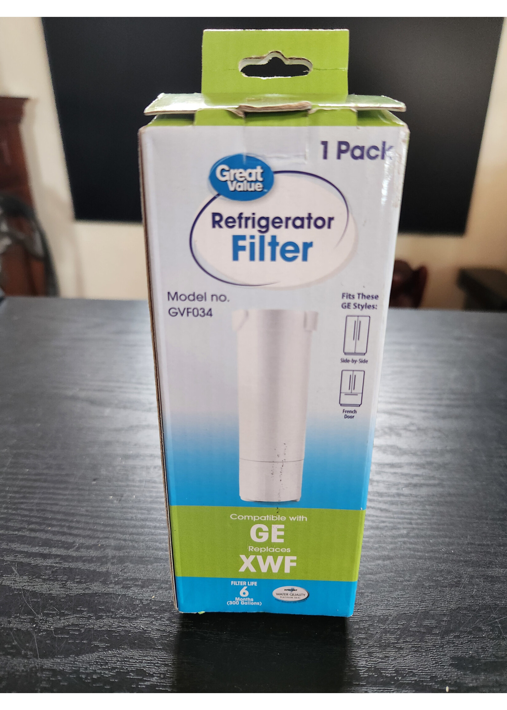 Great Value GE Refrigerator Replacement Filter Model GVF034 - Replaces GE XWF