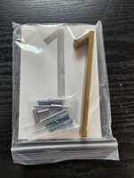 5" Floating House Number 1 Gold Zinc Alloy