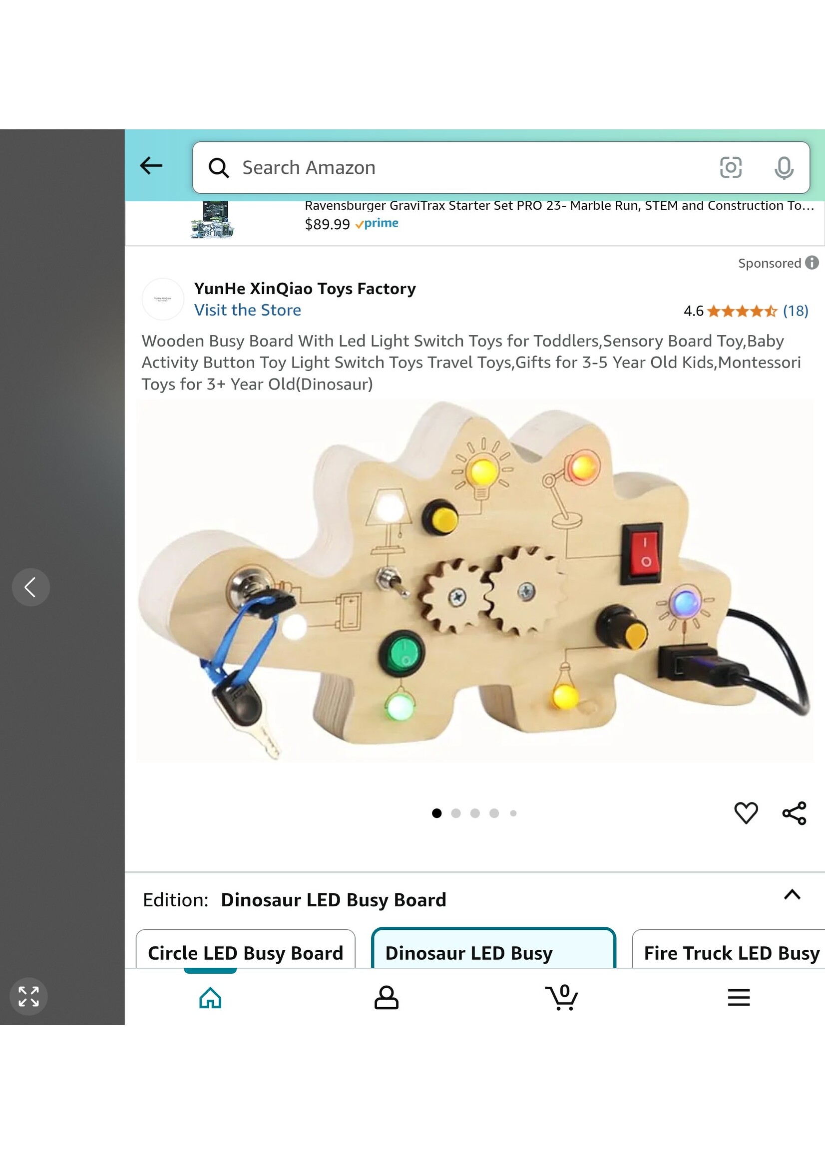 *Switch Loose YunHe XinQiao Wooden Busy Board With Led Light Switch Toys for Toddlers,Sensory Board Toy,Baby Activity Button Toy Light Switch
