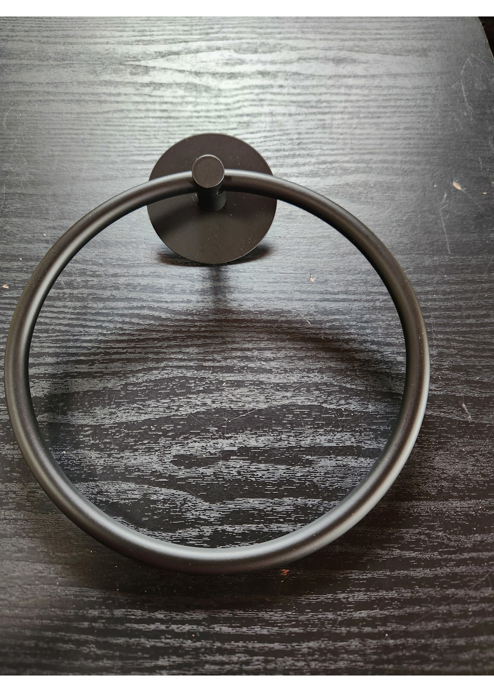 Black YUET Towel Holder Towel Ring Rail Self Adhesive Towel Holder,Stainless Steel Bathroom 7.08 inches/18cm,Wall Mounted 3M Self Adhesive Hand Towel