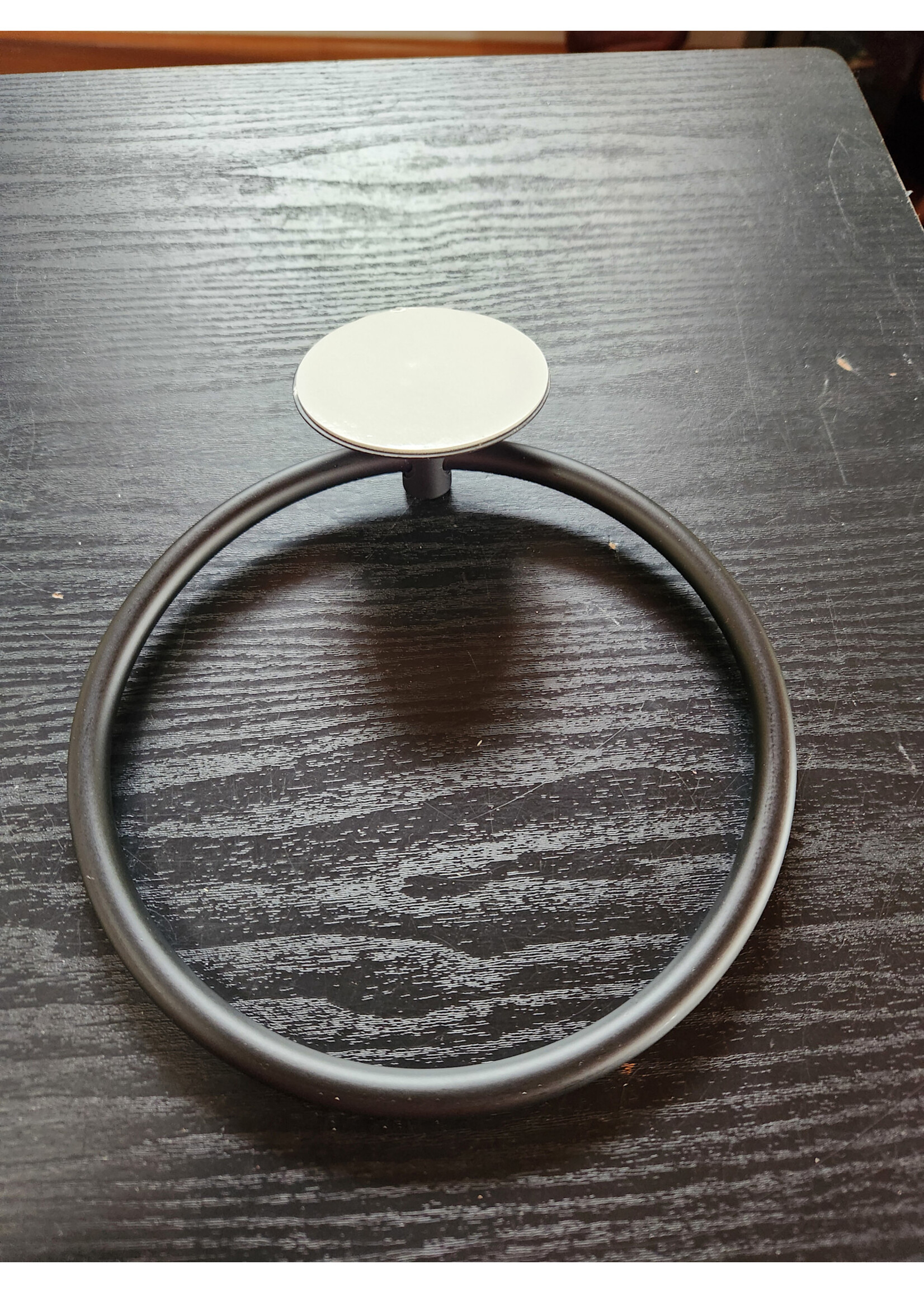 Black YUET Towel Holder Towel Ring Rail Self Adhesive Towel Holder,Stainless Steel Bathroom 7.08 inches/18cm,Wall Mounted 3M Self Adhesive Hand Towel