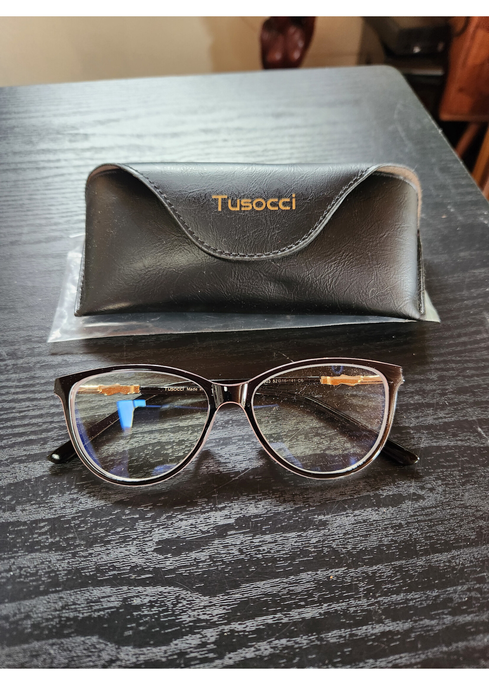 Tusocci Fashionable Round Cat-Eye Blue Light Blocking Glasses Computer Glasses For Women Non Prescription