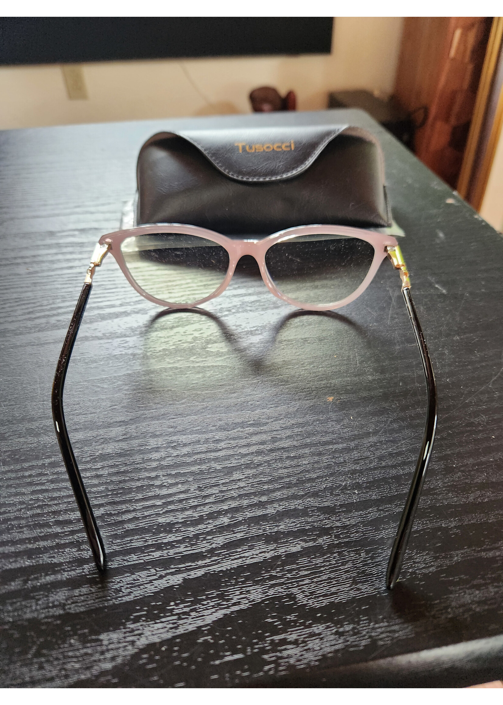 Tusocci Fashionable Round Cat-Eye Blue Light Blocking Glasses Computer Glasses For Women Non Prescription
