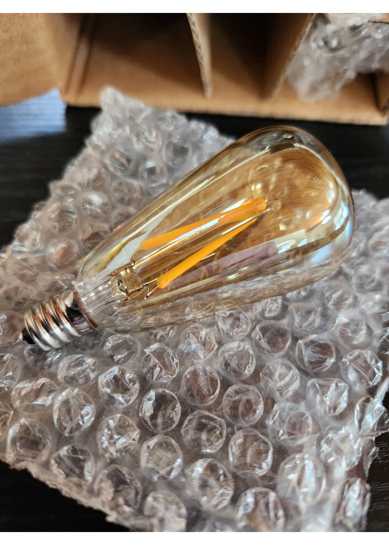 5pcs ST38 Edison Small Bulb 2W Equivalent to 10W-15W-20W E12 Base Warm Amber Glass LED Bulbs for Chandeliers Fans Candelabras Outdoor ST38 String Lights