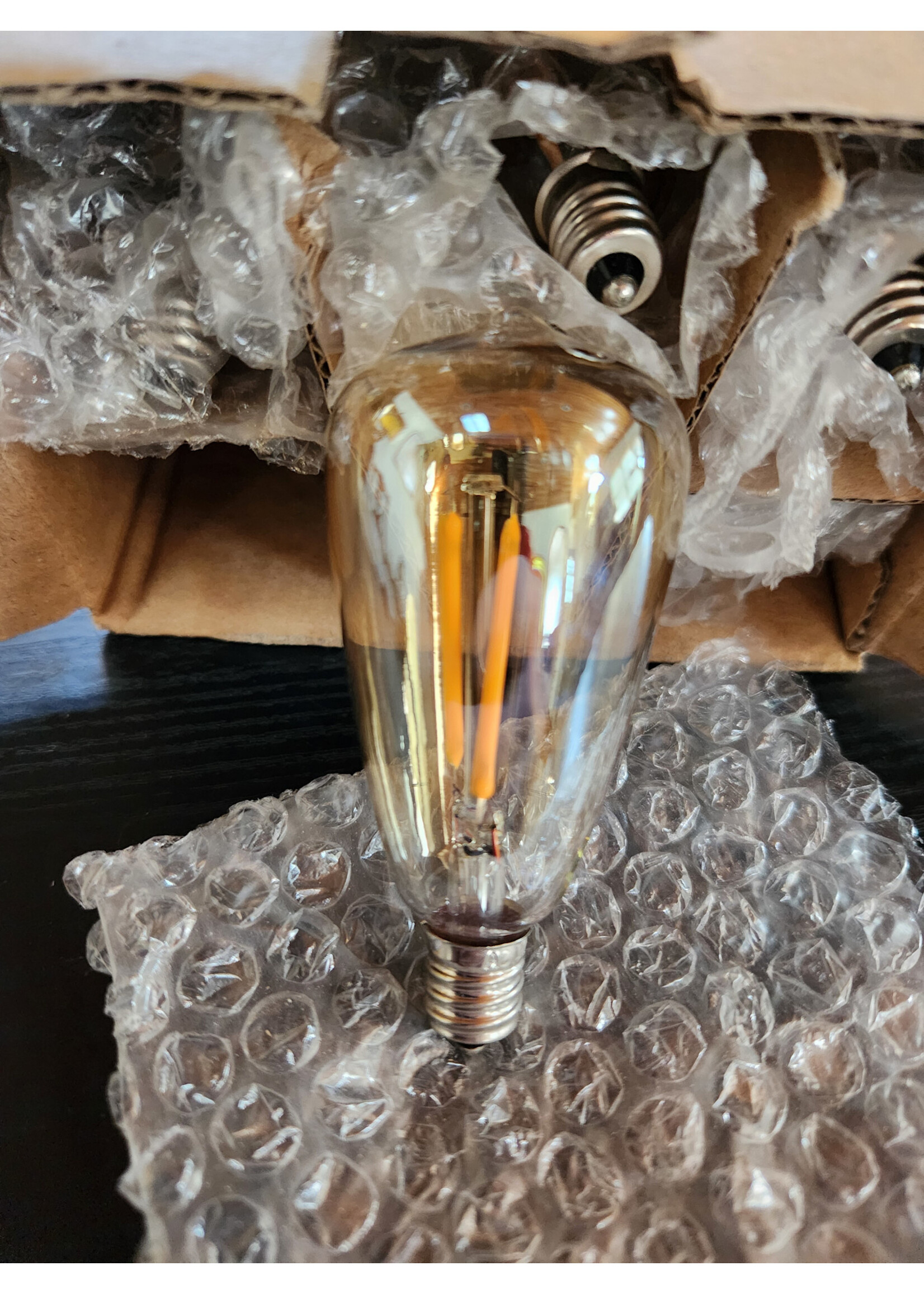 5pcs ST38 Edison Small Bulb 2W Equivalent to 10W-15W-20W E12 Base Warm Amber Glass LED Bulbs for Chandeliers Fans Candelabras Outdoor ST38 String Lights